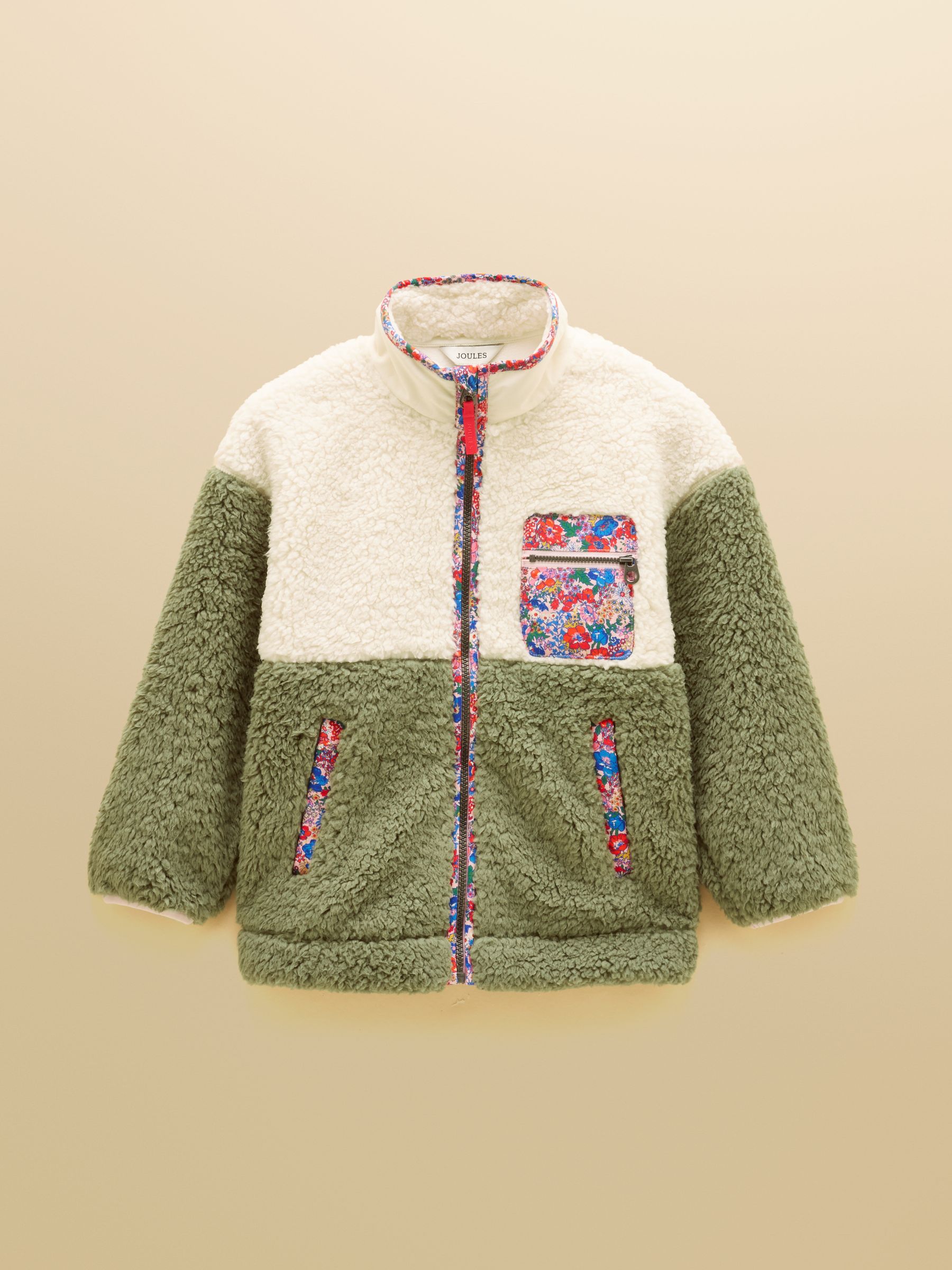 Girls' Tilly Khaki Green Zip Through Fleece - Image 1 of 5