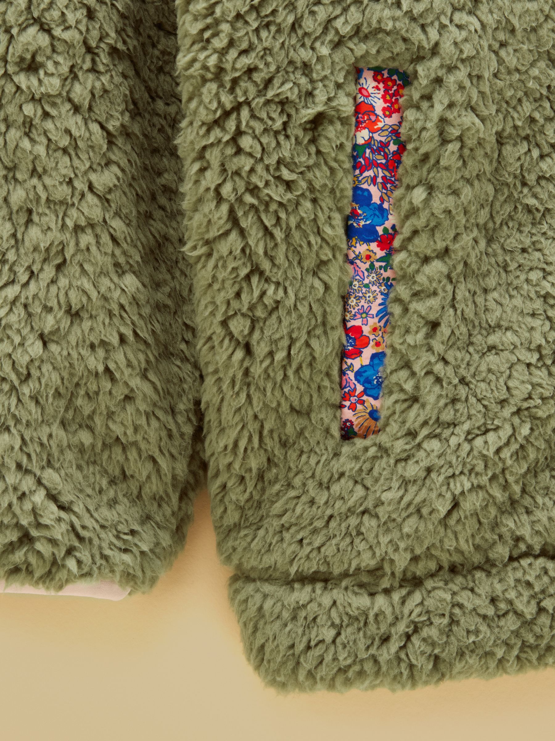 Girls' Tilly Khaki Green Zip Through Fleece - Image 4 of 5