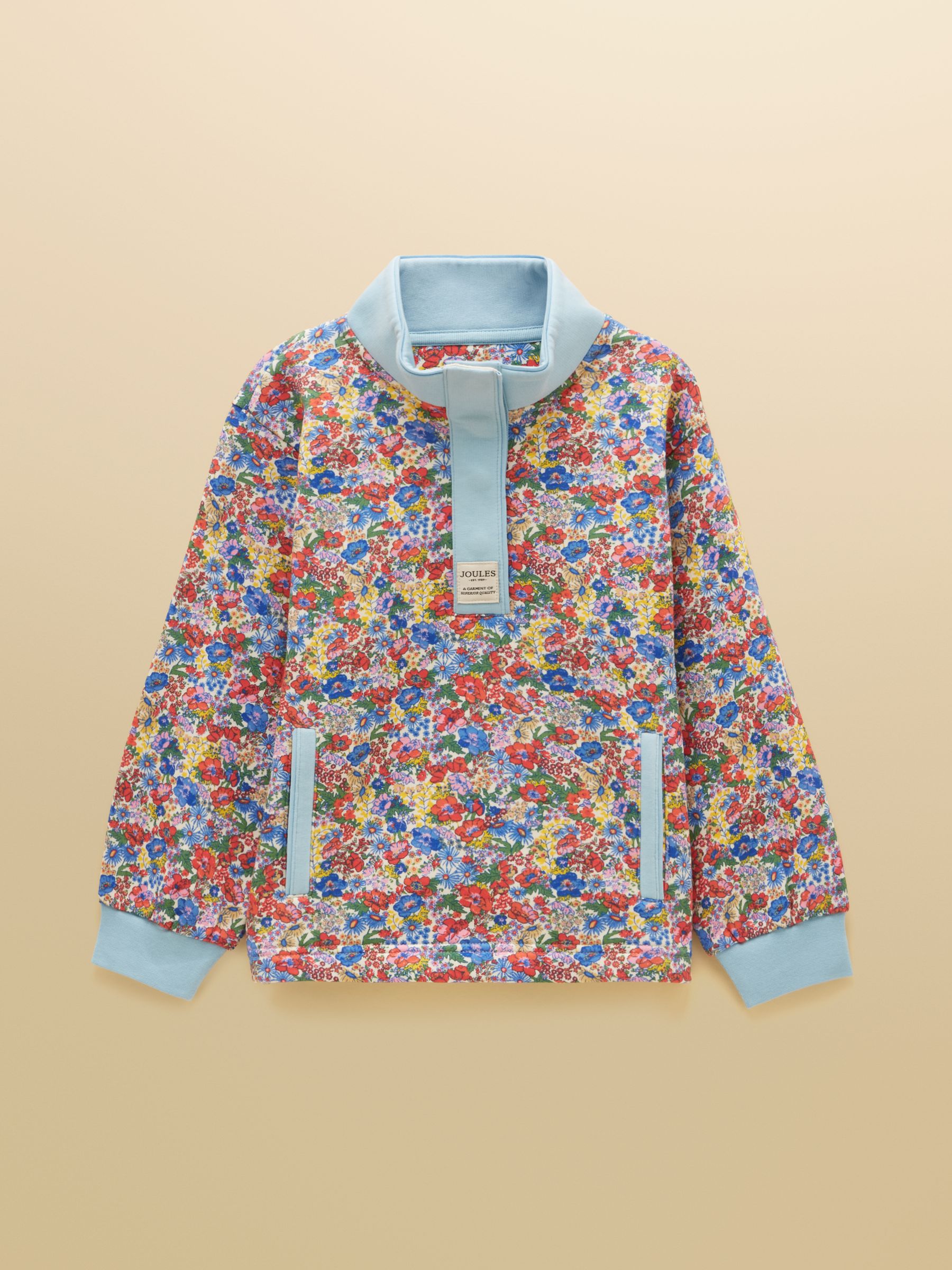 Girls' Burnham Cream Ditsy Funnel Neck Sweatshirt - Image 1 of 6