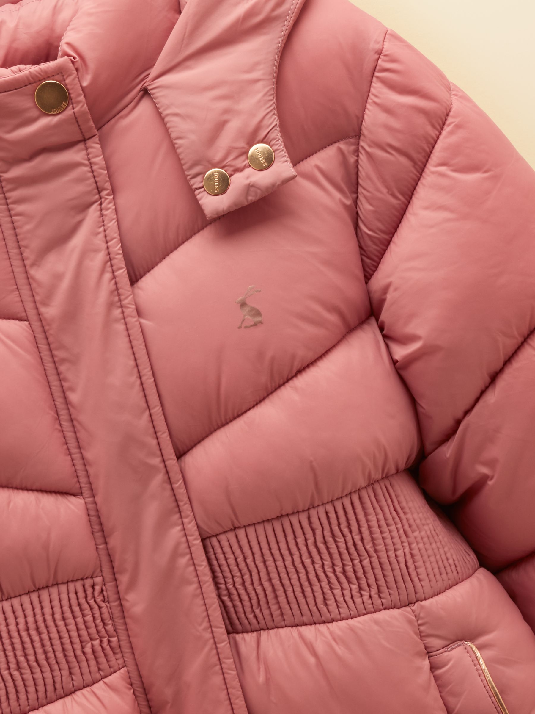 Girls' Chloe Pink Showerproof Padded Coat - Image 3 of 5