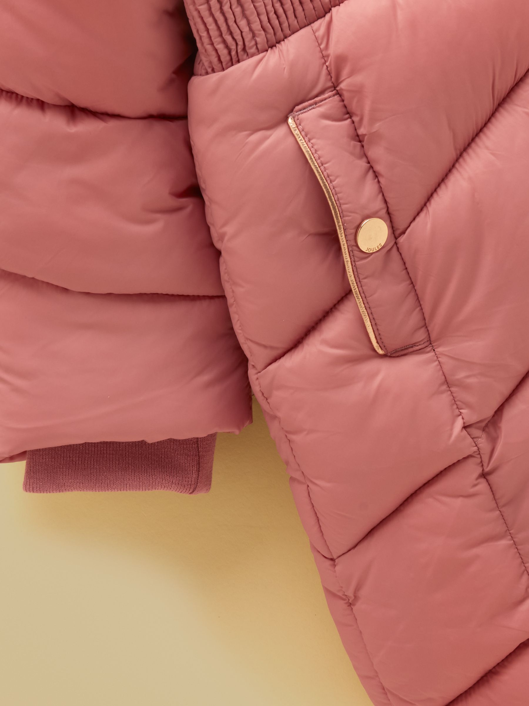 Girls' Chloe Pink Showerproof Padded Coat - Image 4 of 5