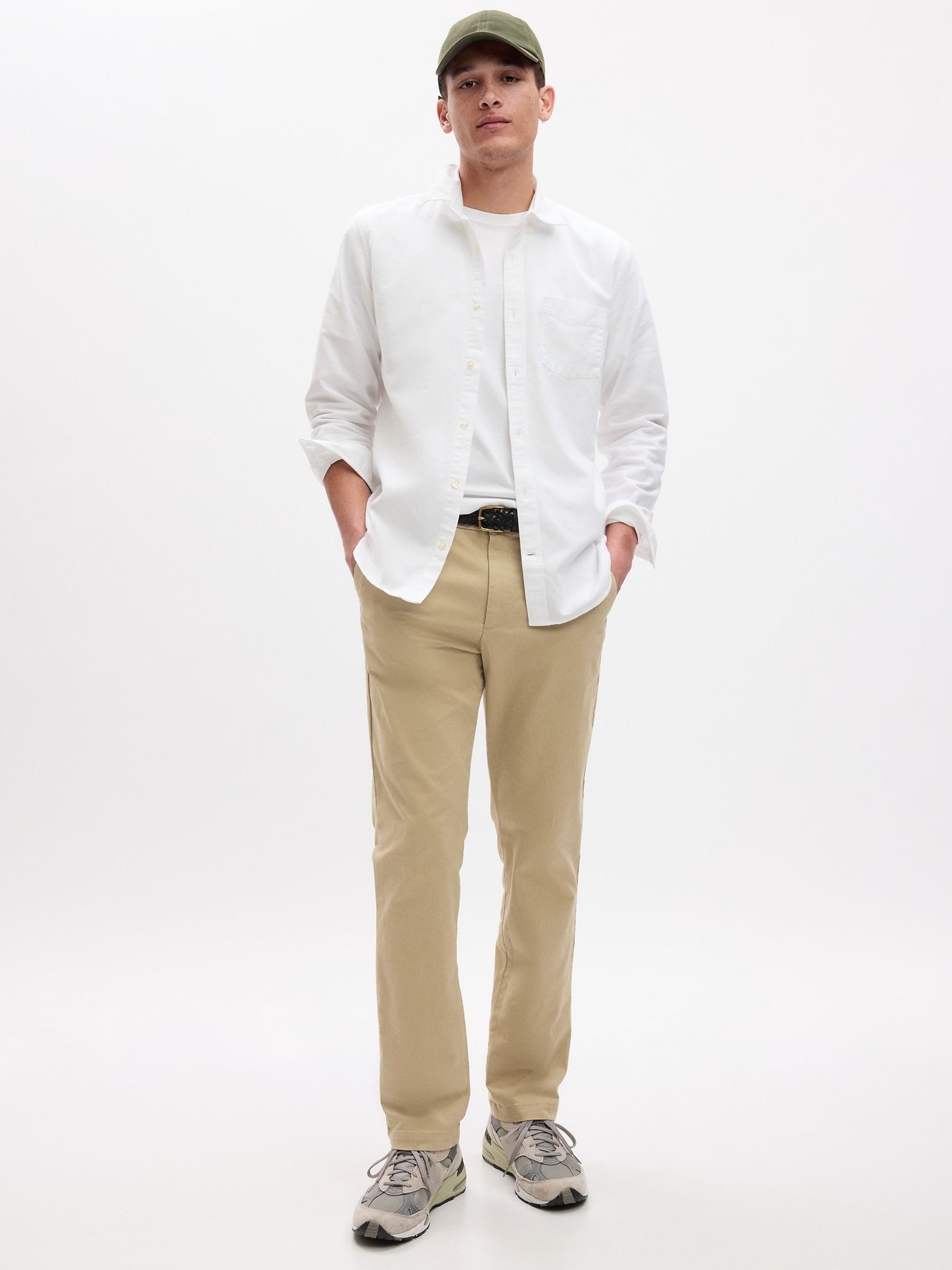 Beige Modern Straight Chinos - Image 3 of 6