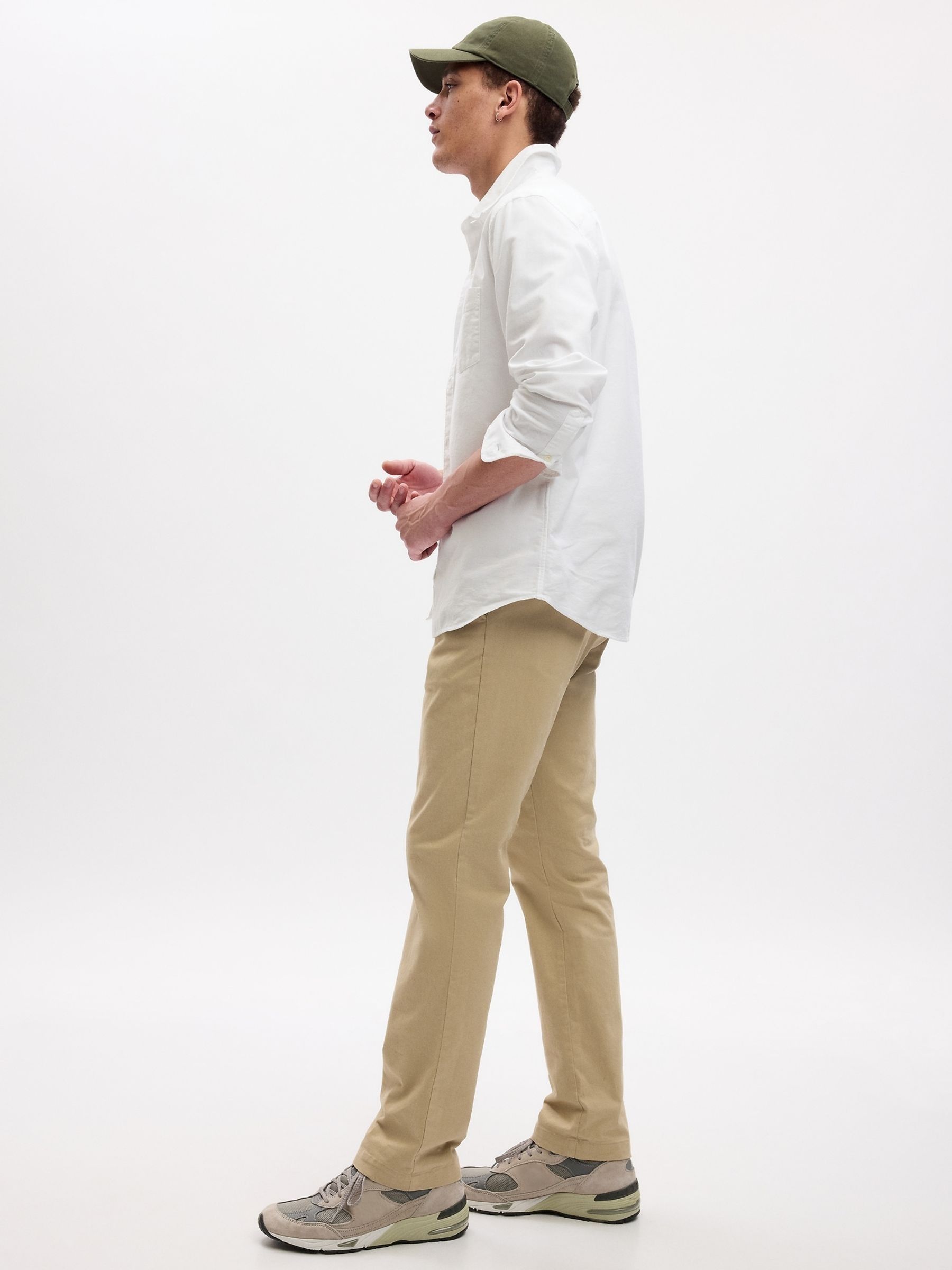 Beige Modern Straight Chinos - Image 4 of 6