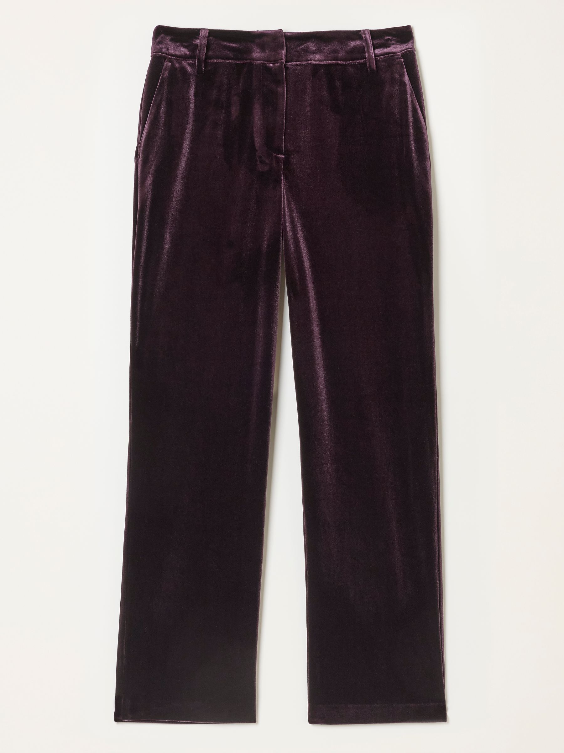 Tilly Plum Purple Tapered Velvet Trousers - Image 6 of 7
