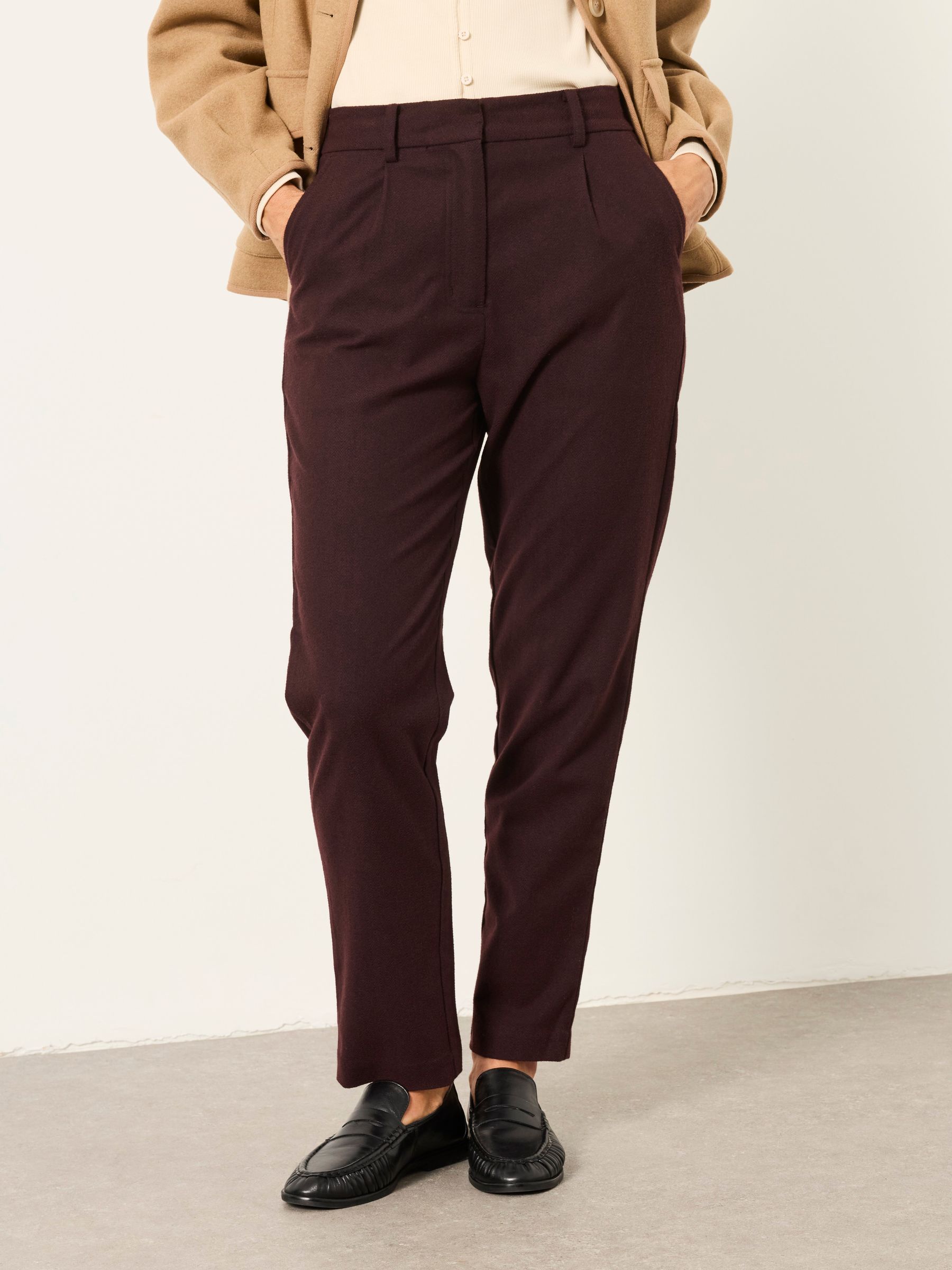 Willow Plum Purple Herringbone Trousers - Image 1 of 5