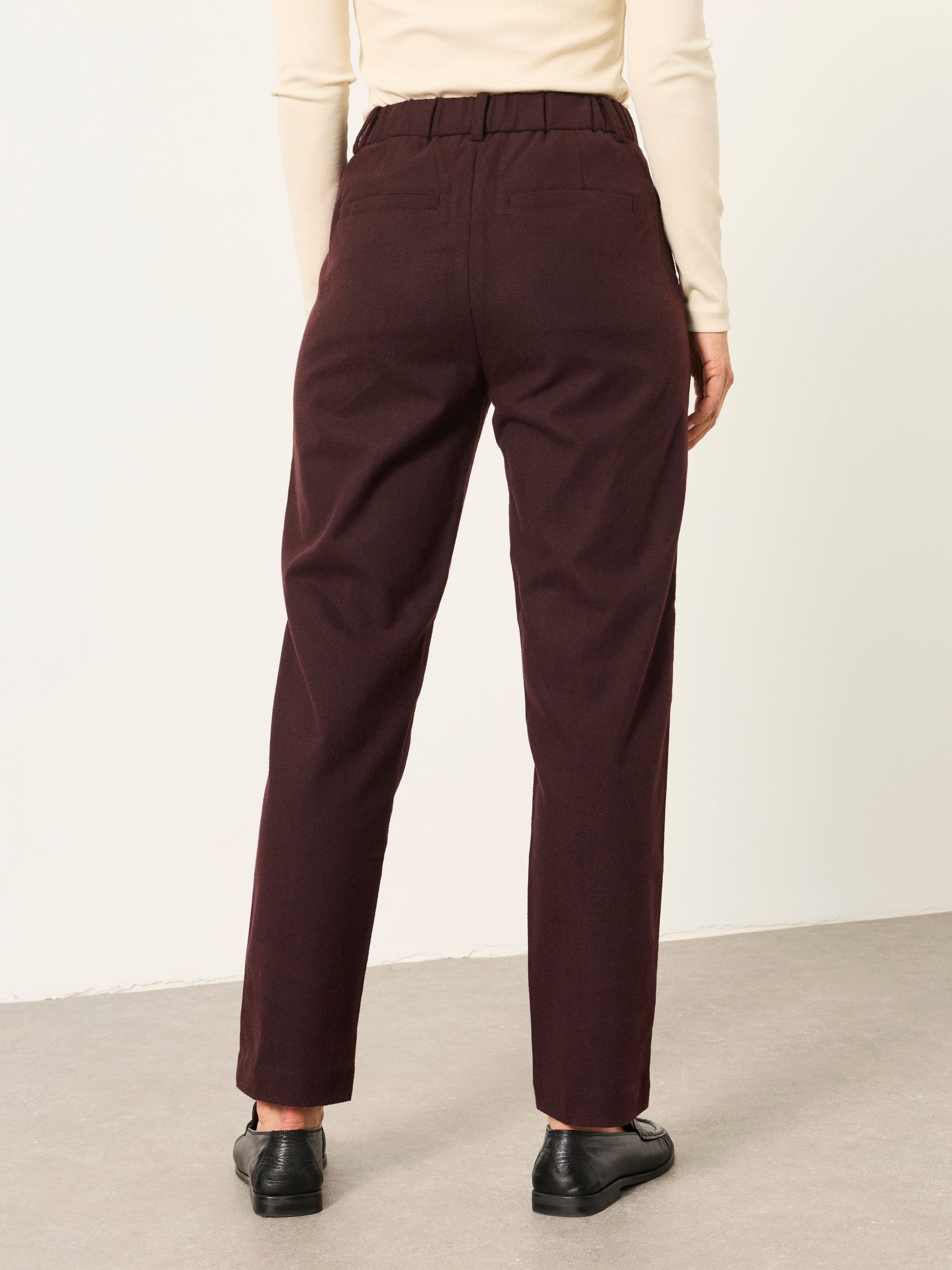 Willow Plum Purple Herringbone Trousers - Image 2 of 5 Willow Plum Purple Herringbone Trousers - Image 2 of 5