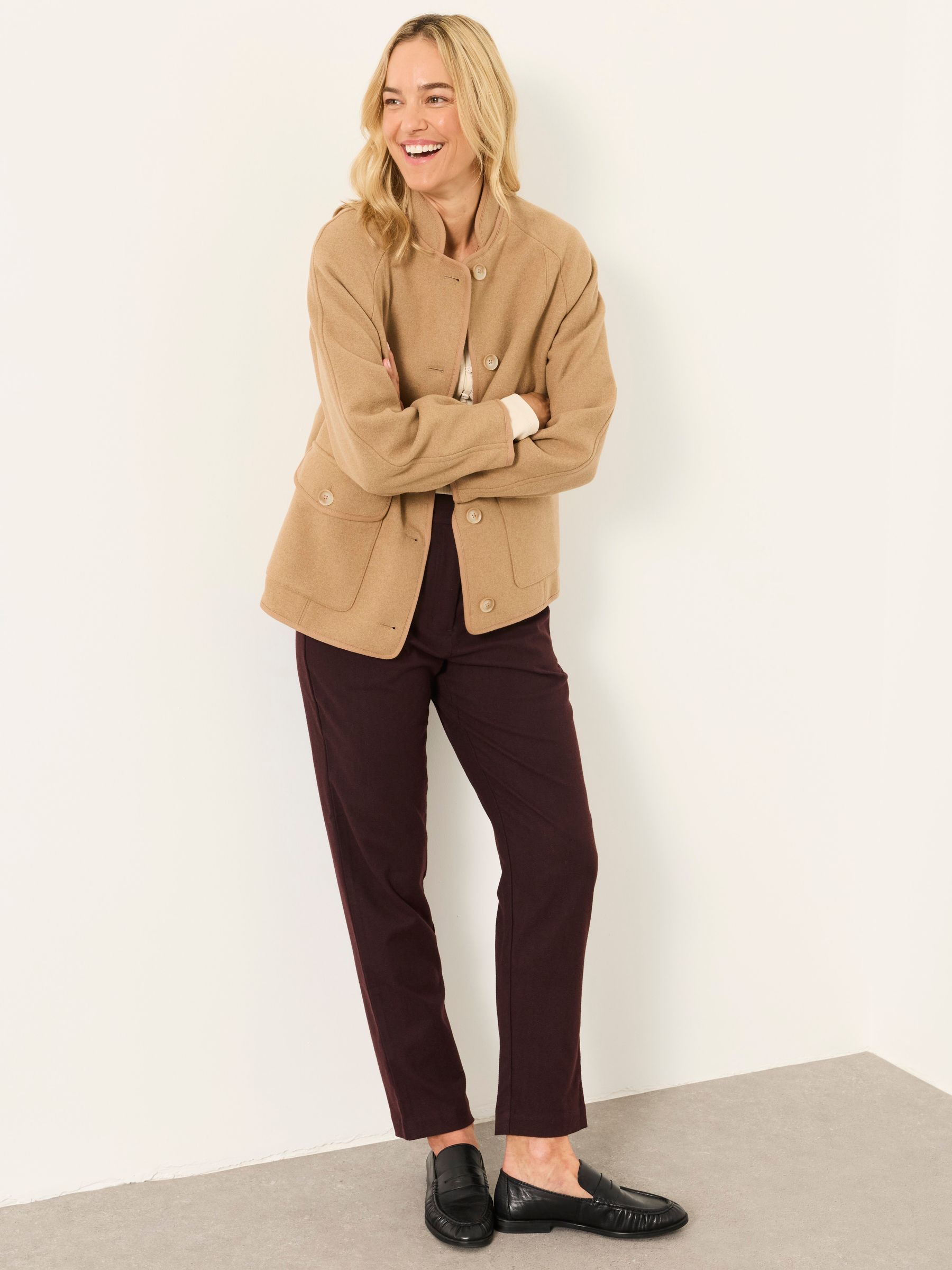 Willow Plum Purple Herringbone Trousers - Image 5 of 5