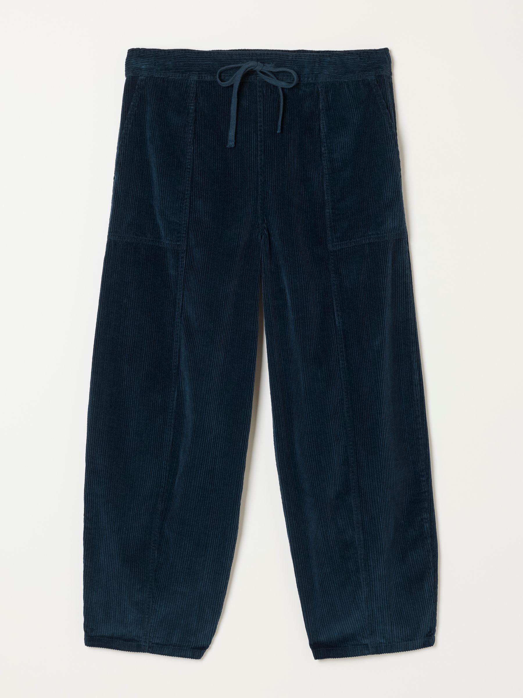 Alev Navy Barrel Cropped Cord Trousers - Image 6 of 6