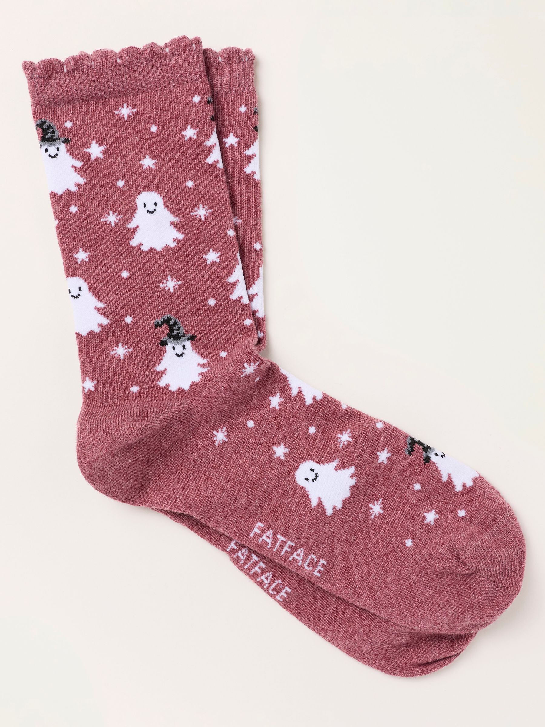 Berry Pink Halloween Ghost Socks - Image 1 of 2