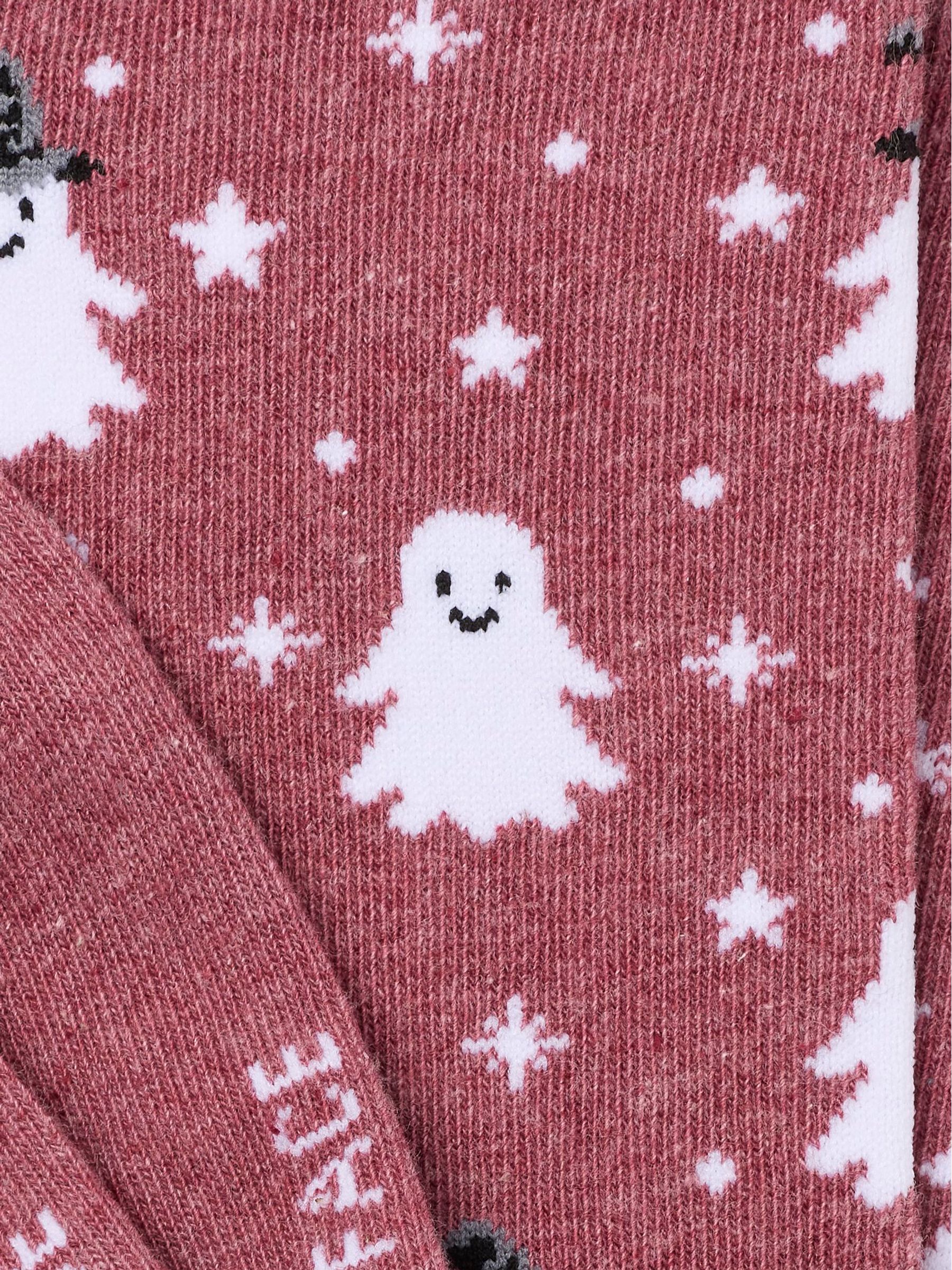 Berry Pink Halloween Ghost Socks - Image 2 of 2