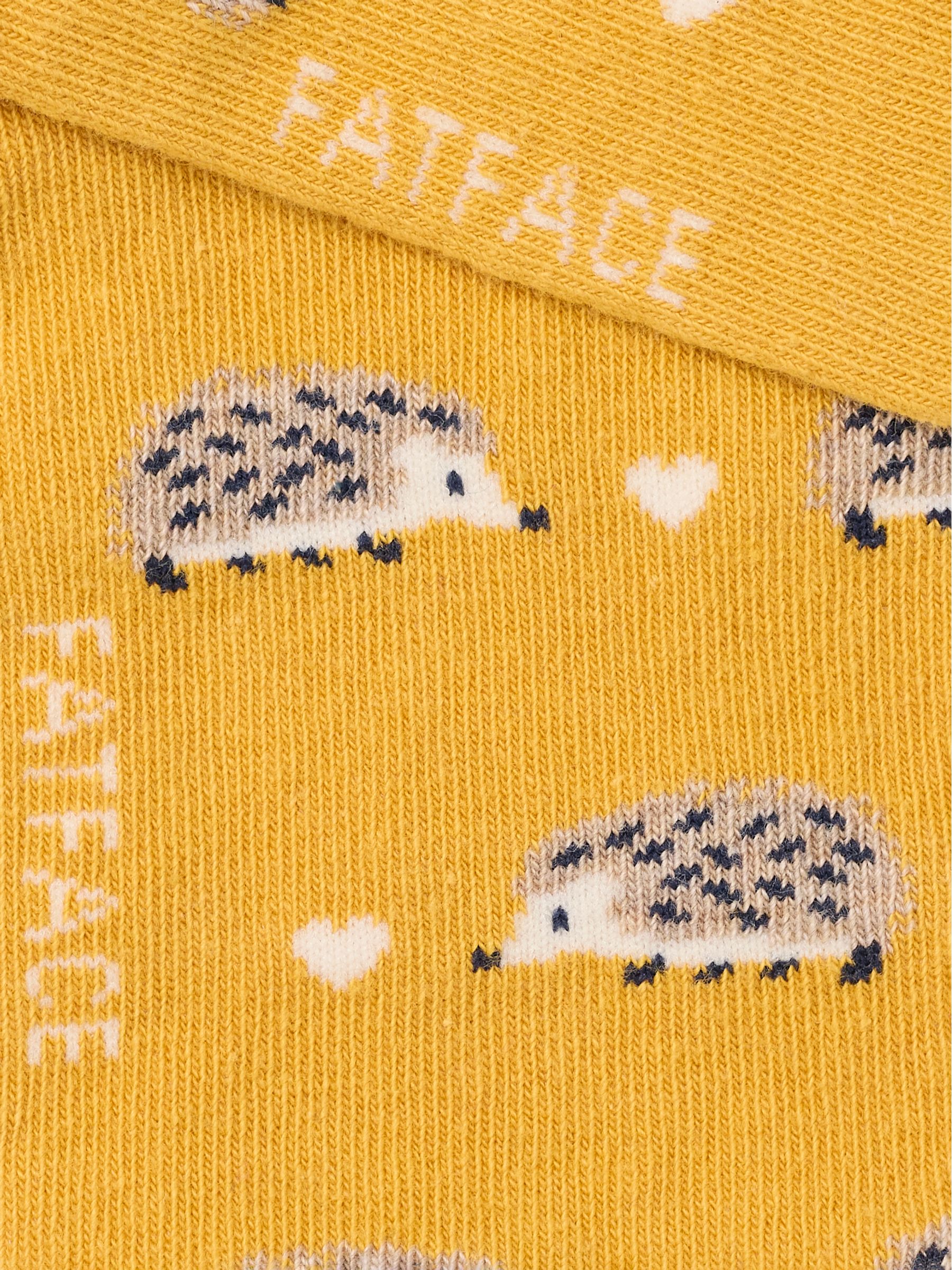 Yellow Hedgehog Trainer Socks - Image 2 of 2