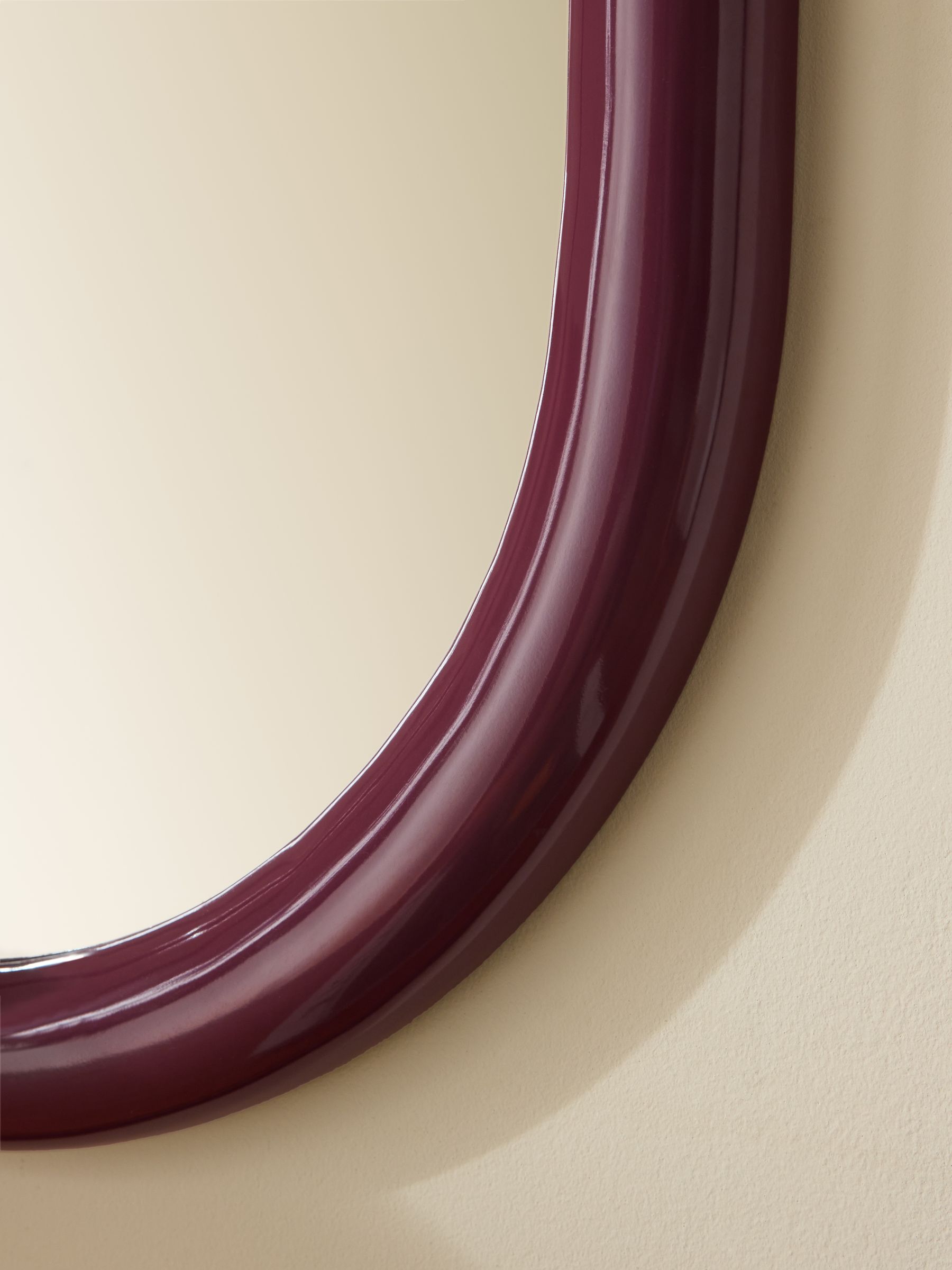 Reya Oval Mirror in Burgundy Red - Image 2 of 5