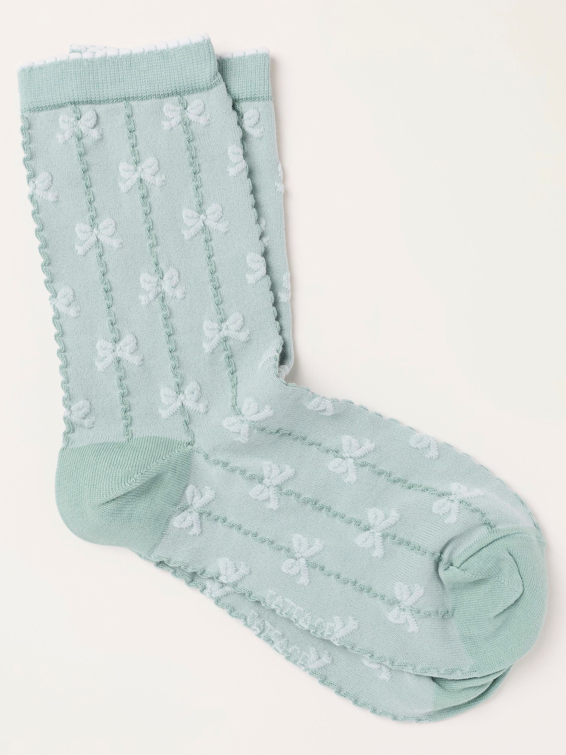 Green Bow Cable Socks - Image 1 of 2 Green Bow Cable Socks - Image 1 of 2