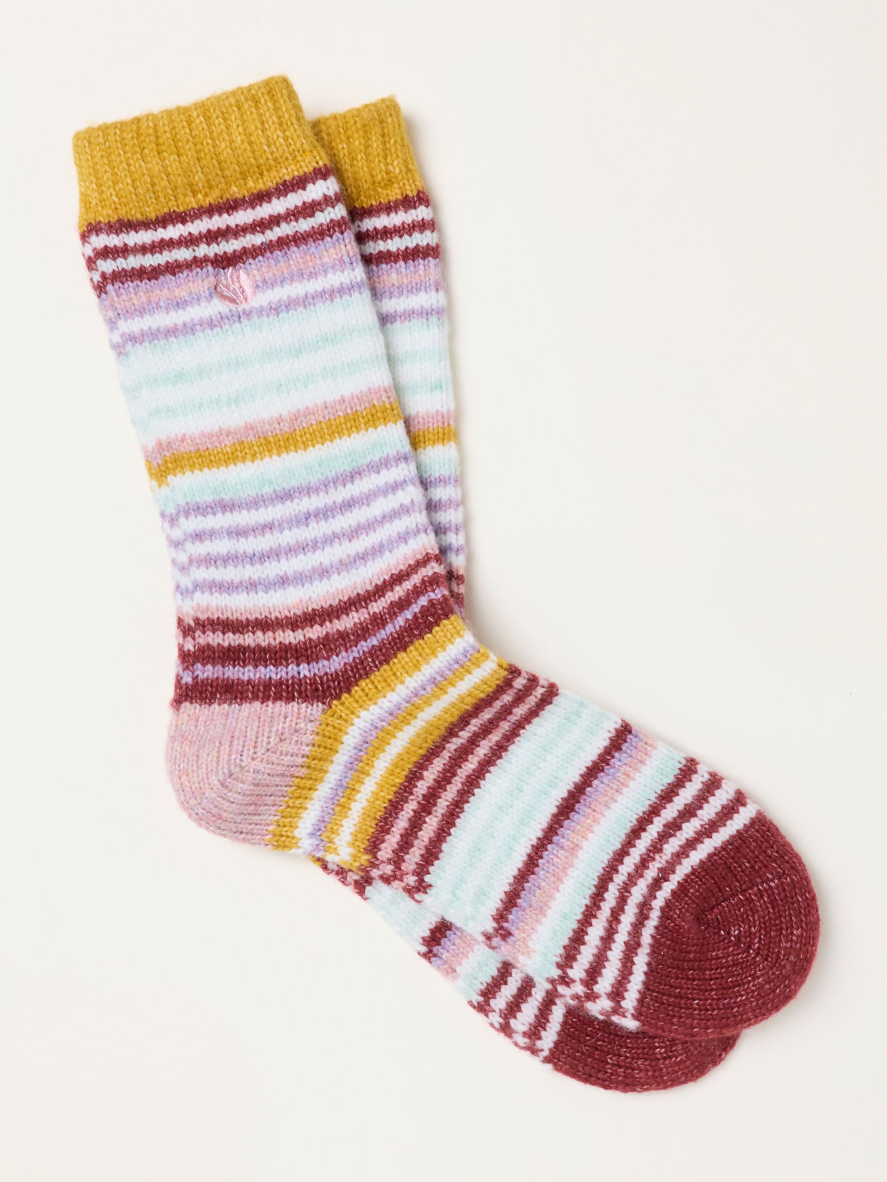 Super Soft Stripe Socks in Yellow - Image 1 of 2 Super Soft Stripe Socks in Yellow - Image 1 of 2