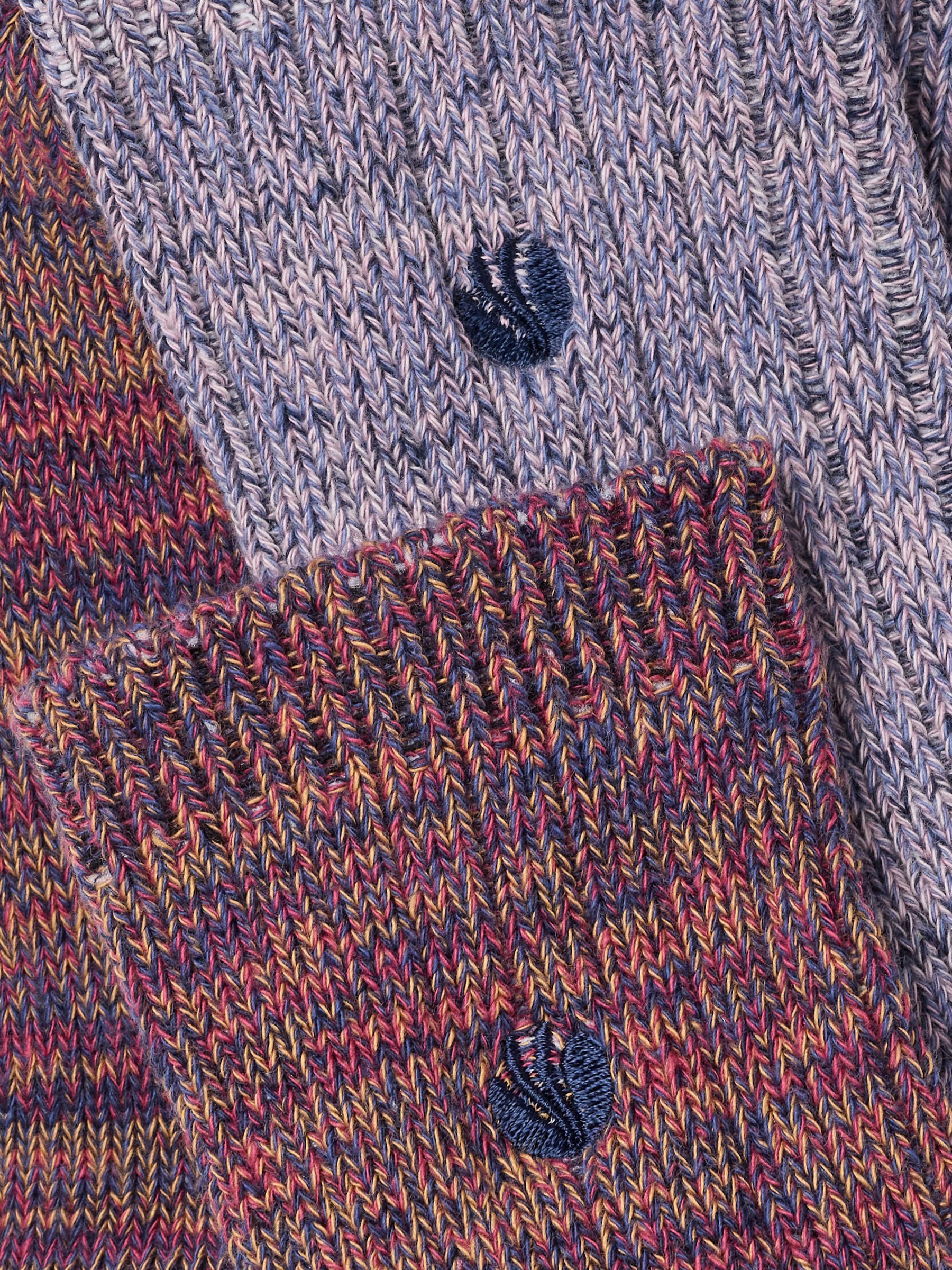 2 Pack Purple/Multi Boot Socks - Image 3 of 3