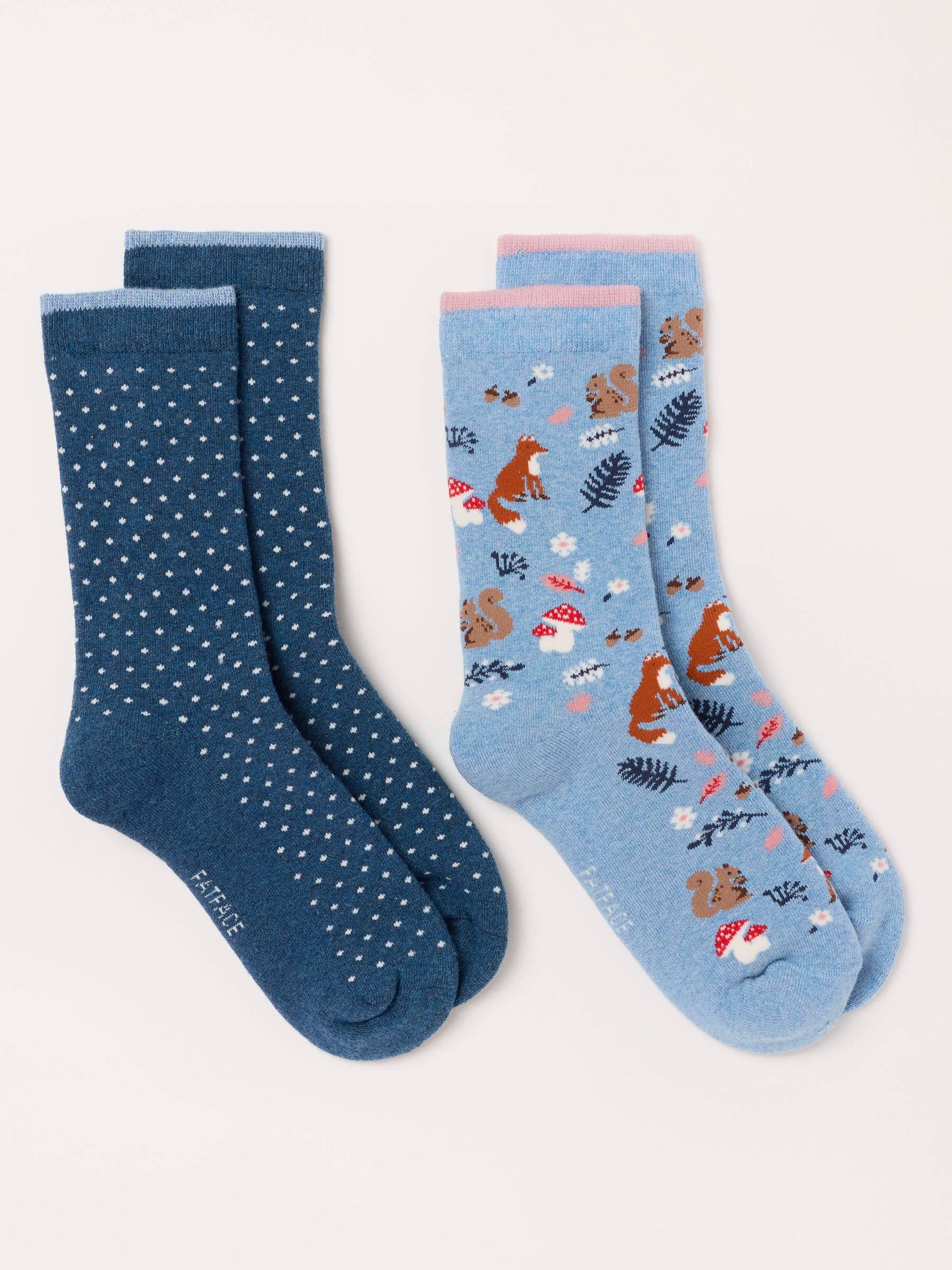 Blue 2 Pairs of Woodland Welly Socks - Image 2 of 3