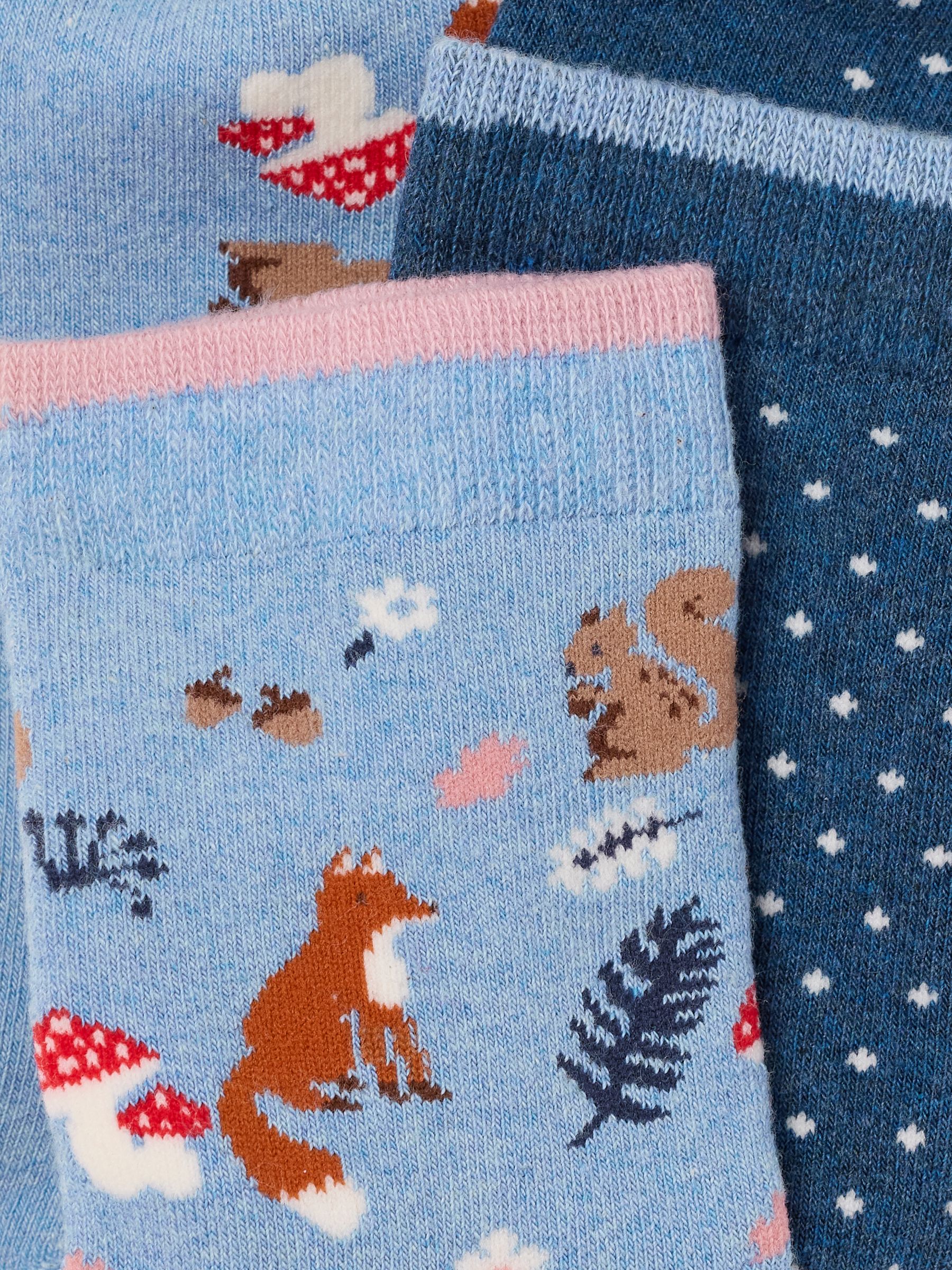 Blue 2 Pairs of Woodland Welly Socks - Image 3 of 3