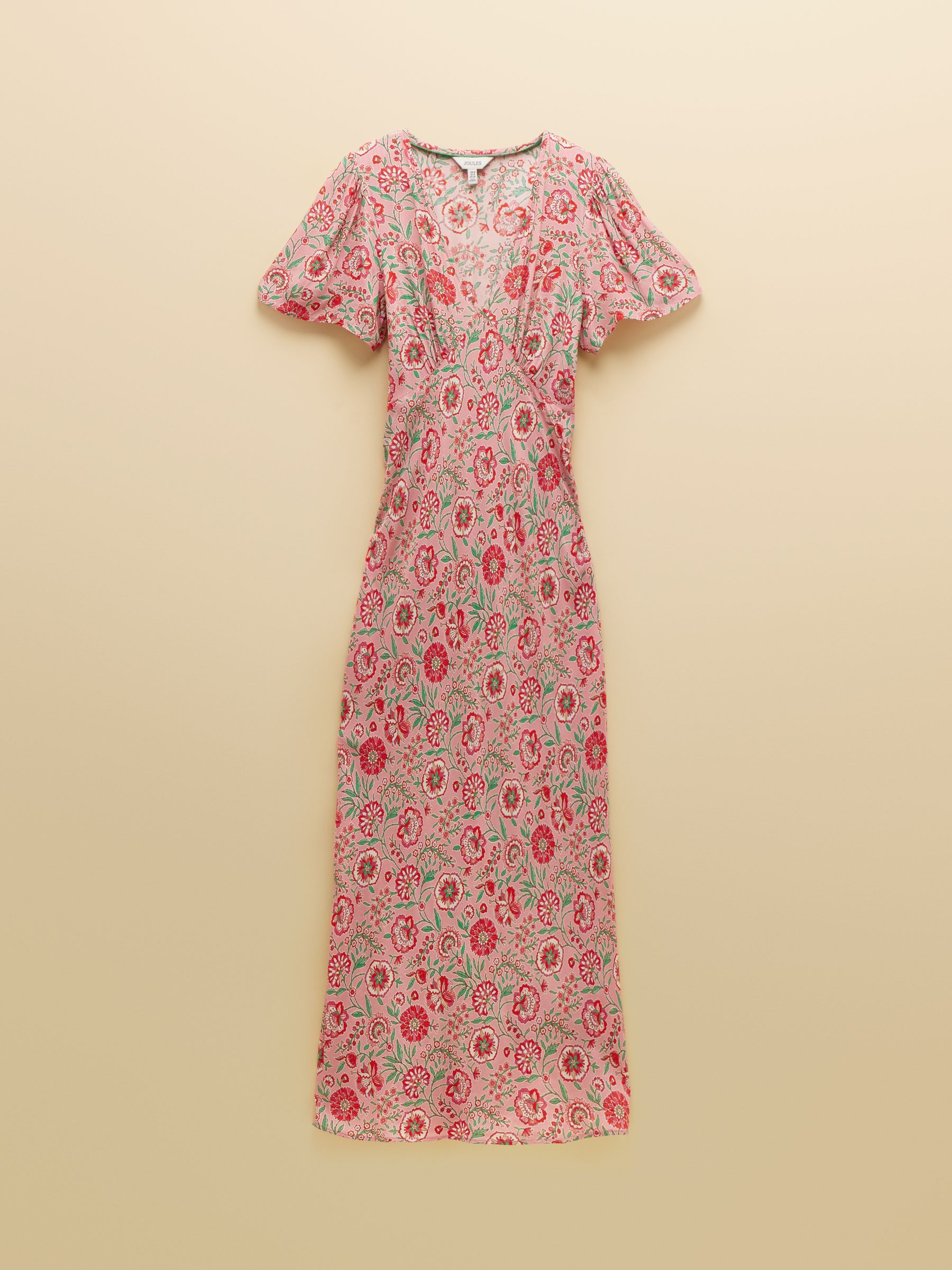 Lainey Pink Floral Print Bias Cut Midi Dress - Image 8 of 8