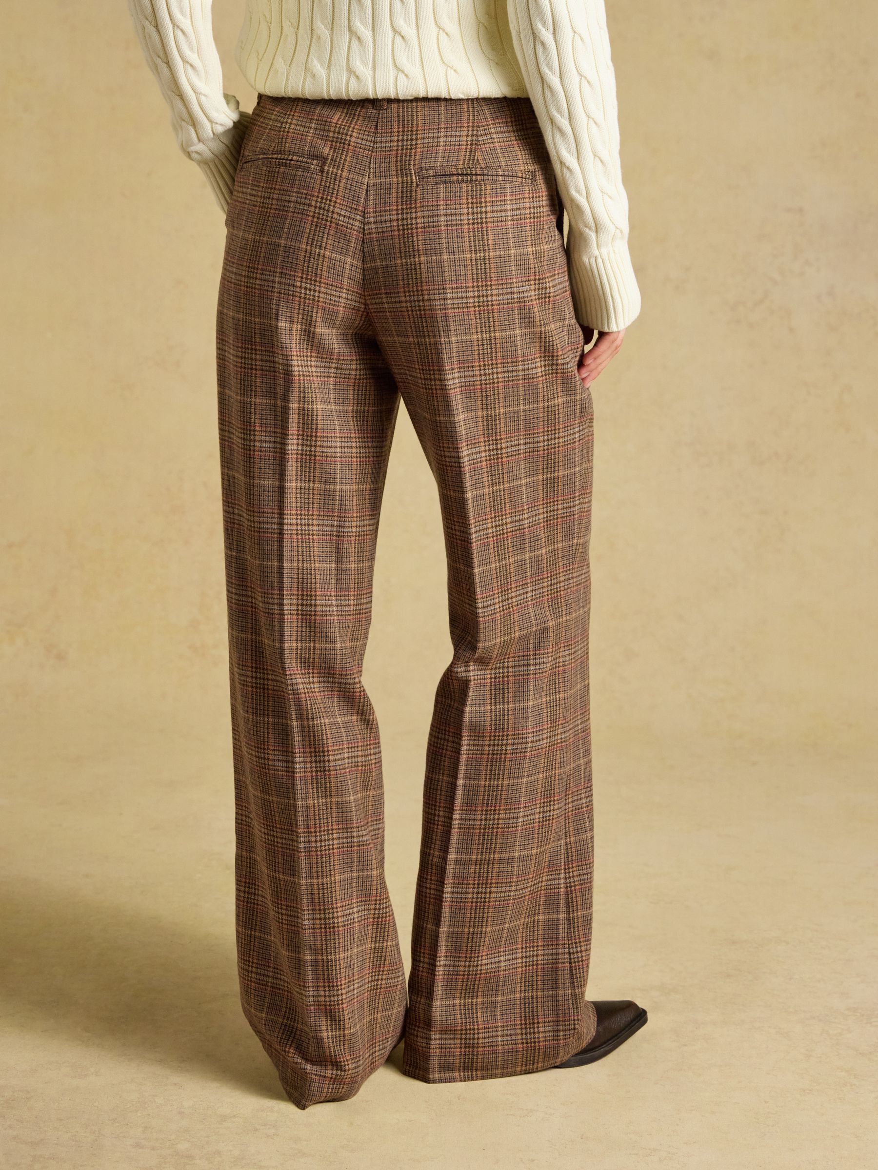 Foxley Brown Check Wool Rich Wide Leg Tweed Trousers - Image 2 of 7 Foxley Brown Check Wool Rich Wide Leg Tweed Trousers - Image 2 of 7