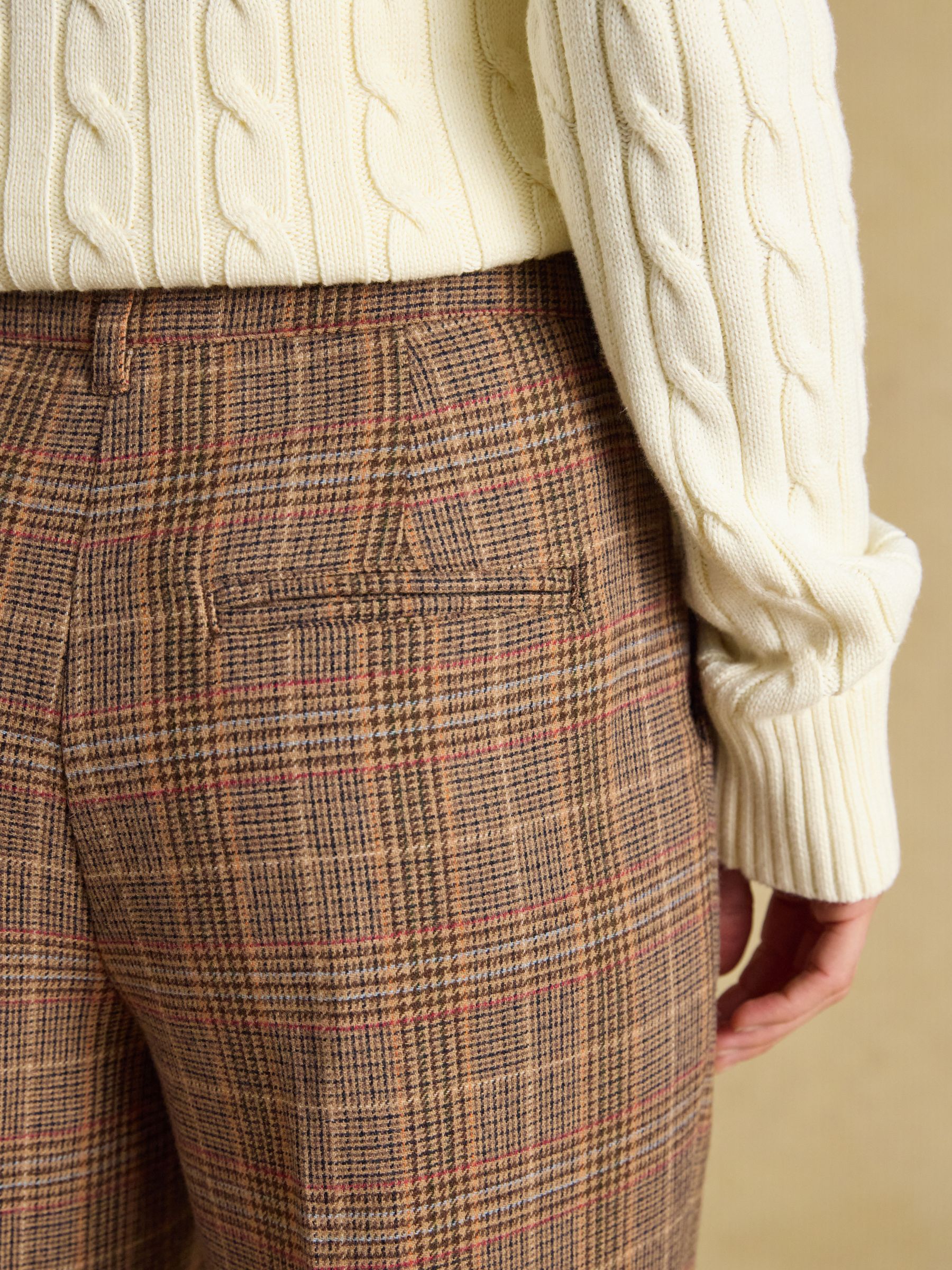Foxley Brown Check Wool Rich Wide Leg Tweed Trousers - Image 5 of 7