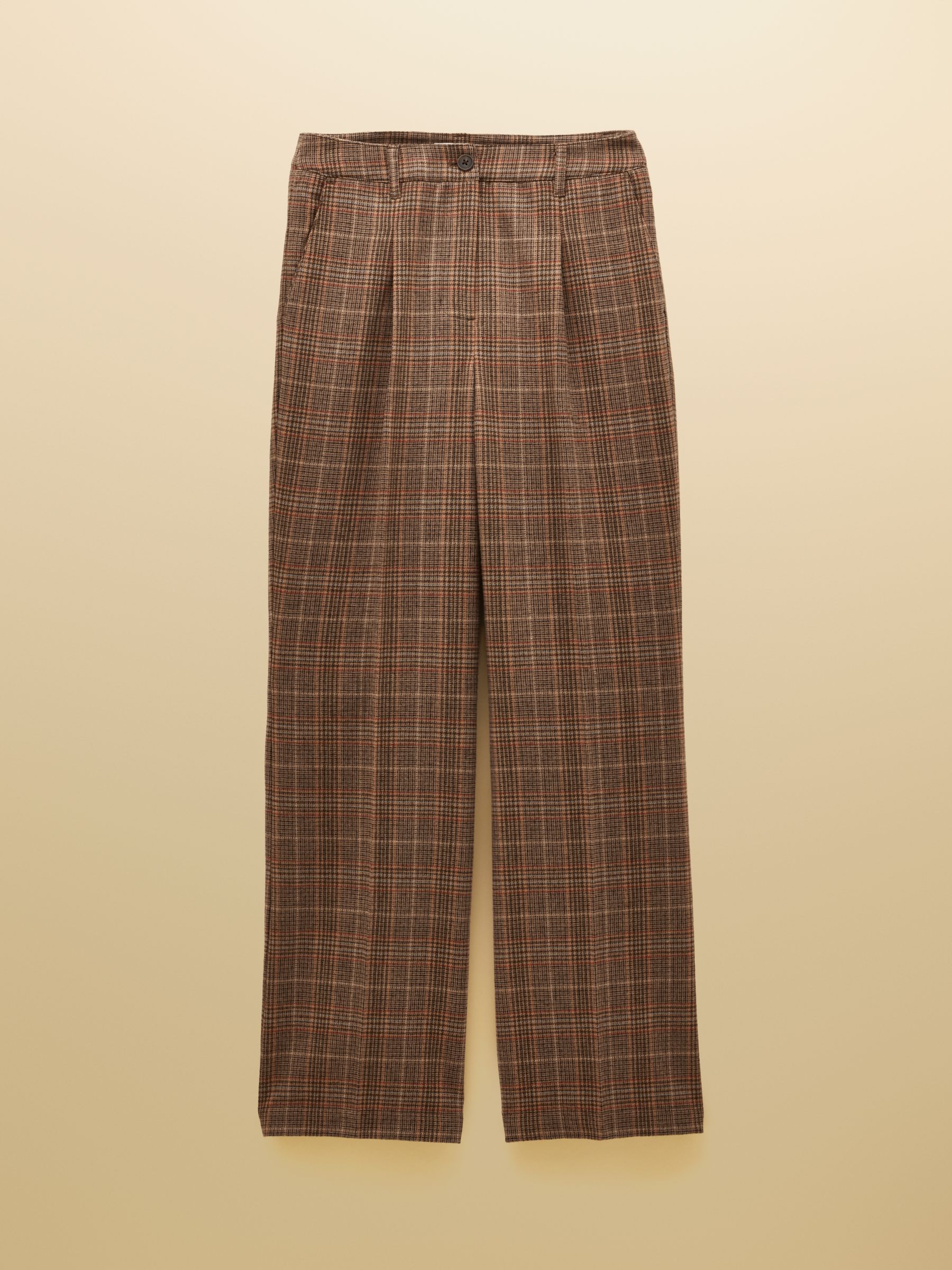 Foxley Brown Check Wool Rich Wide Leg Tweed Trousers - Image 7 of 7