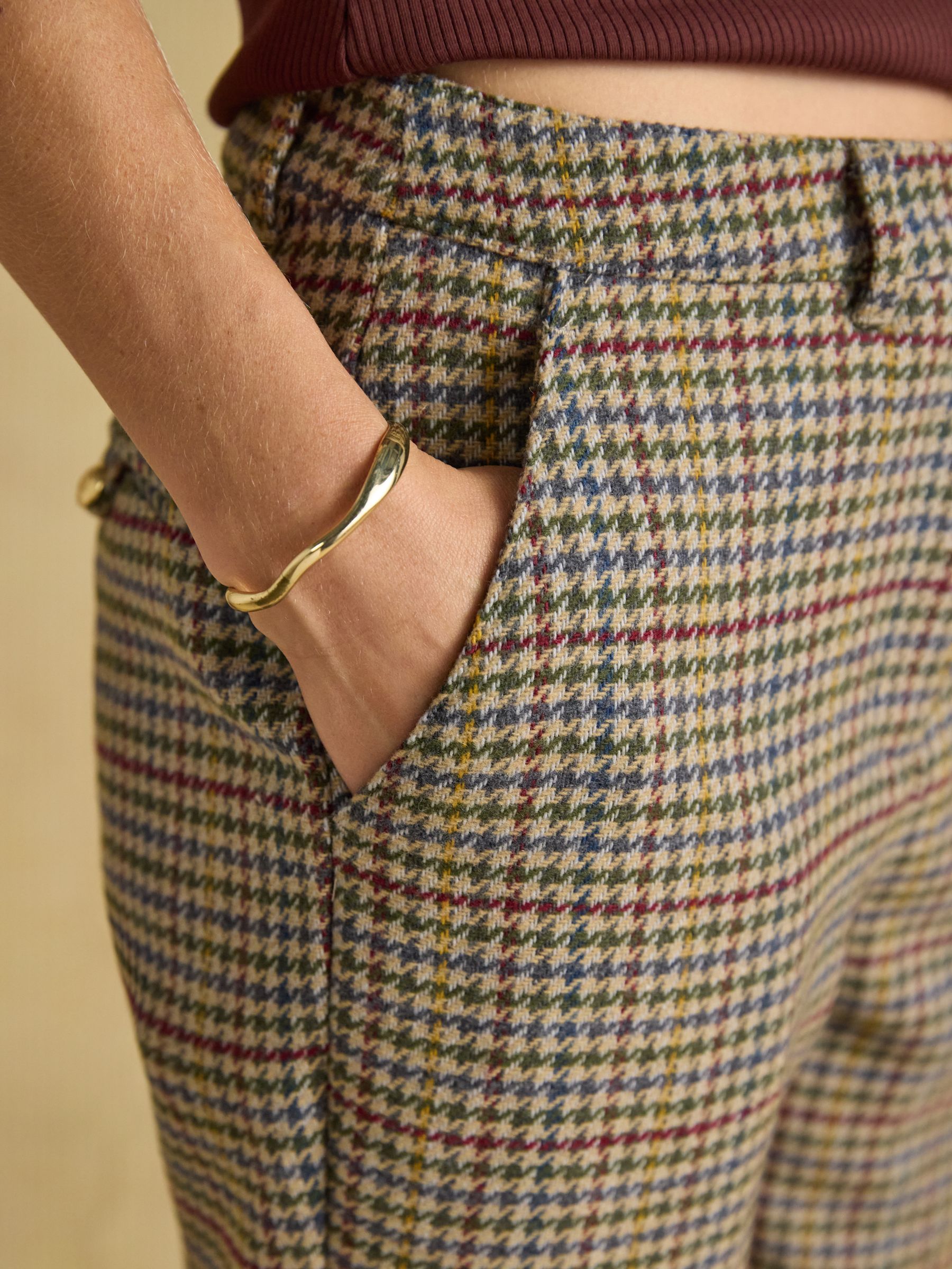 Cora Tapered Leg Elton Tweed Brown Trouser - Image 4 of 8