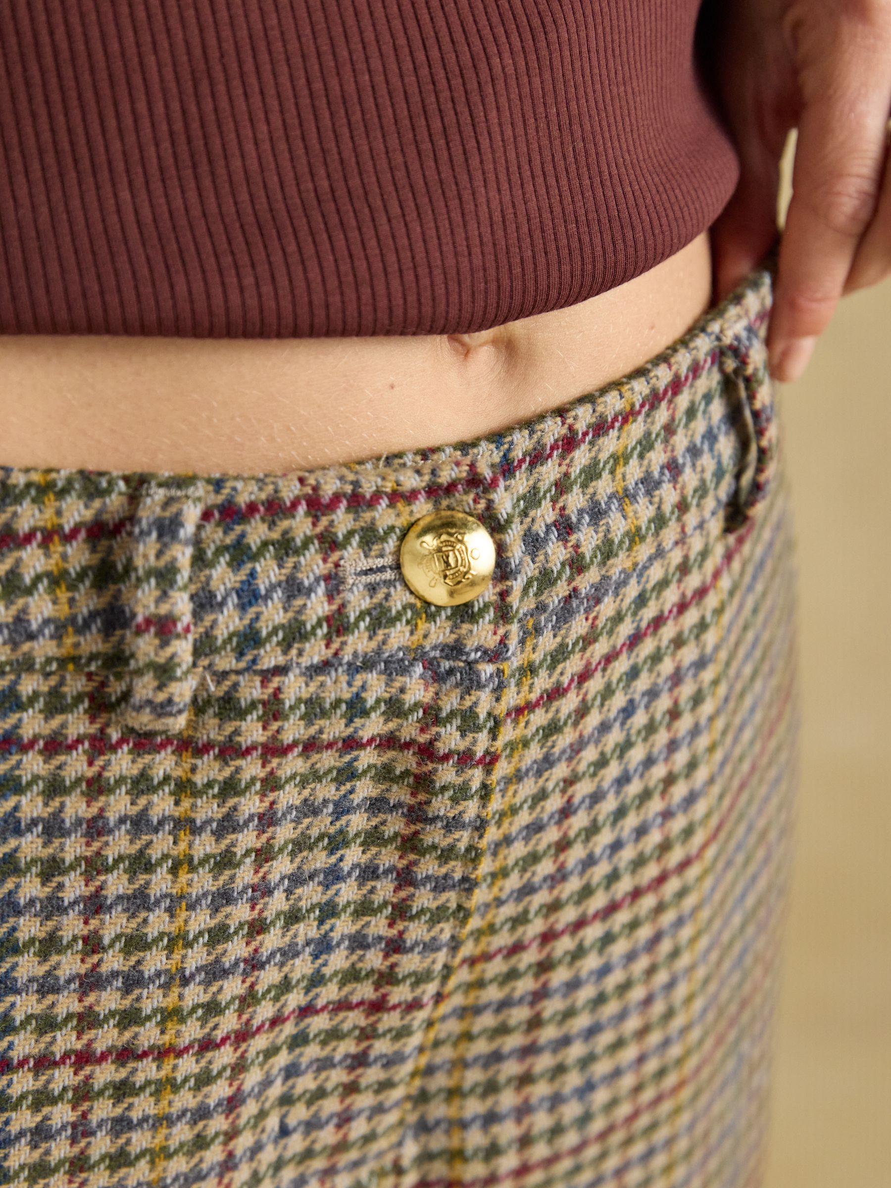 Cora Tapered Leg Elton Tweed Brown Trouser - Image 5 of 8