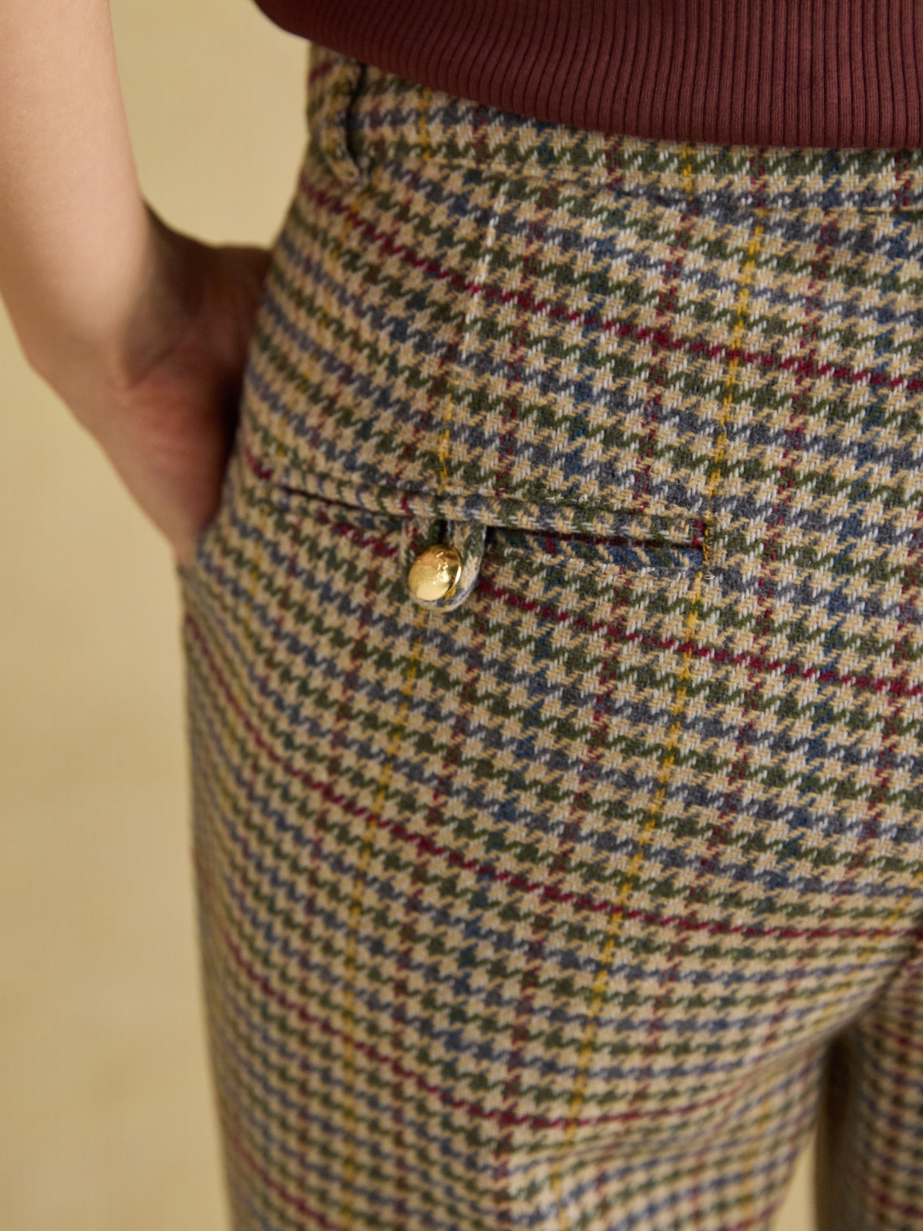 Cora Tapered Leg Elton Tweed Brown Trouser - Image 7 of 8
