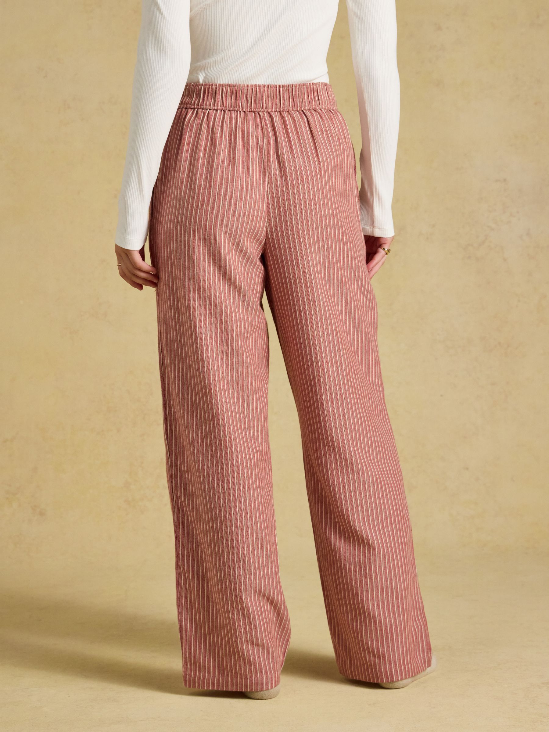 Flannel Hallie Red/Ecru Stripe Pull-On Trousers - Image 2 of 7