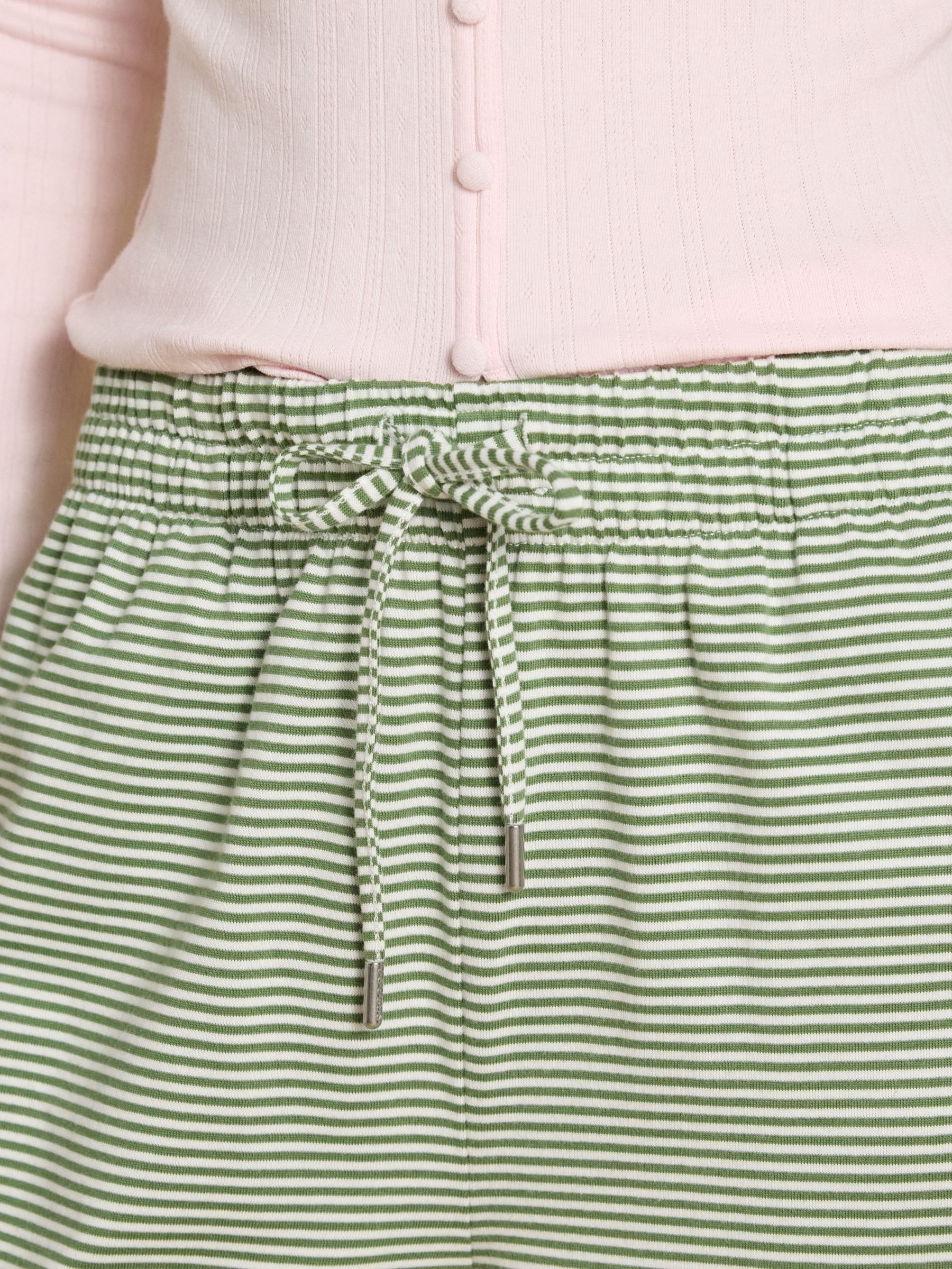 Green/Ecru Stripe Elasticated Waist Jersey Pull On Jogger - Image 5 of 7