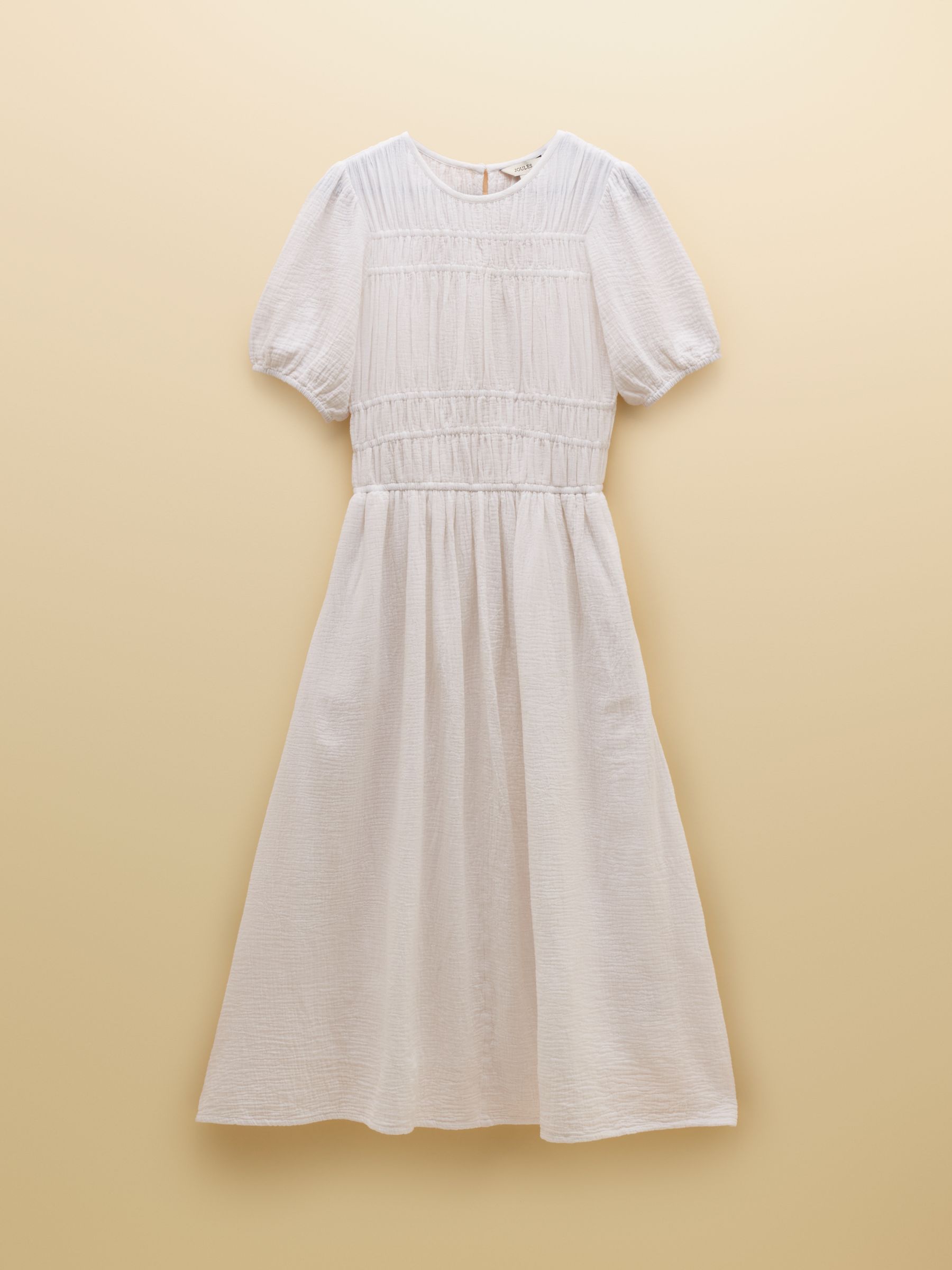 Ella White Double Cloth Cotton Midi Dress - Image 9 of 9
