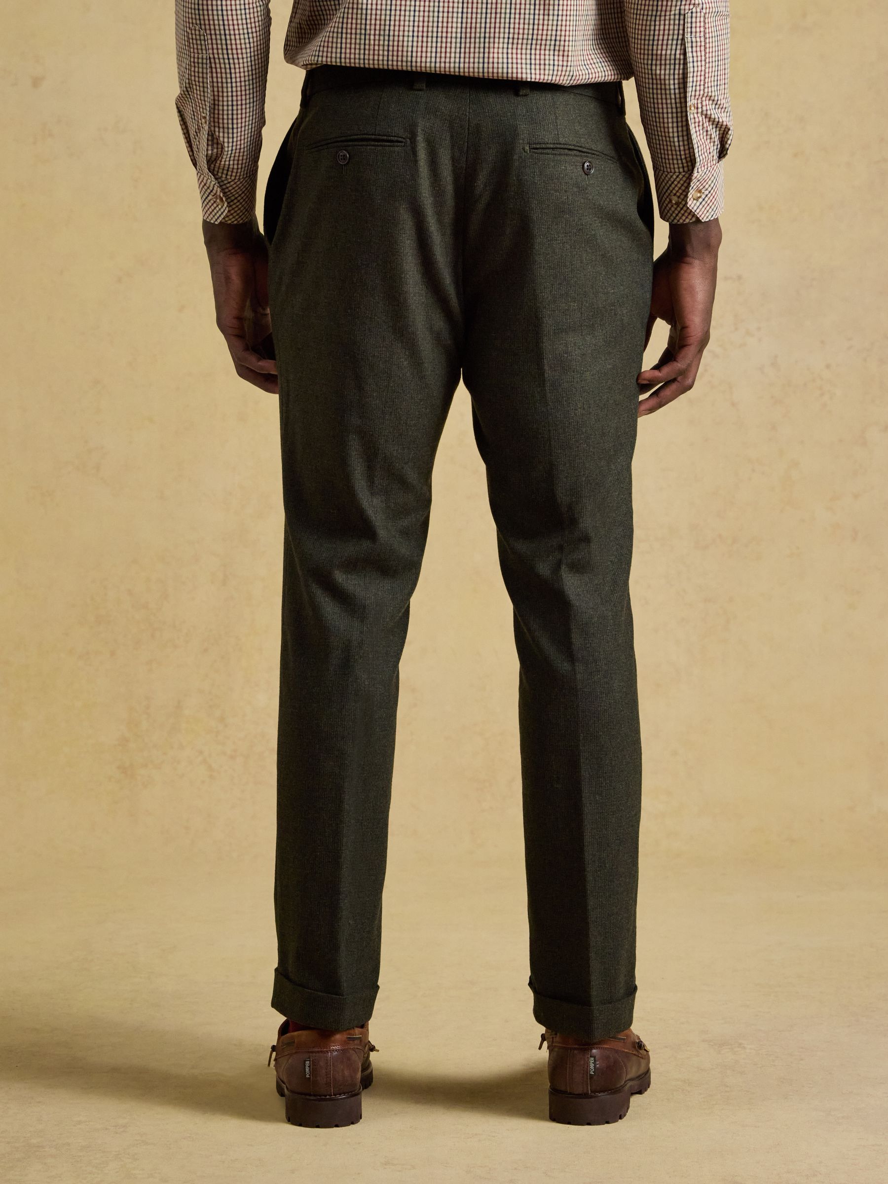 Green Slim Fit Texture Suit Trousers - Image 2 of 5 Green Slim Fit Texture Suit Trousers - Image 2 of 5