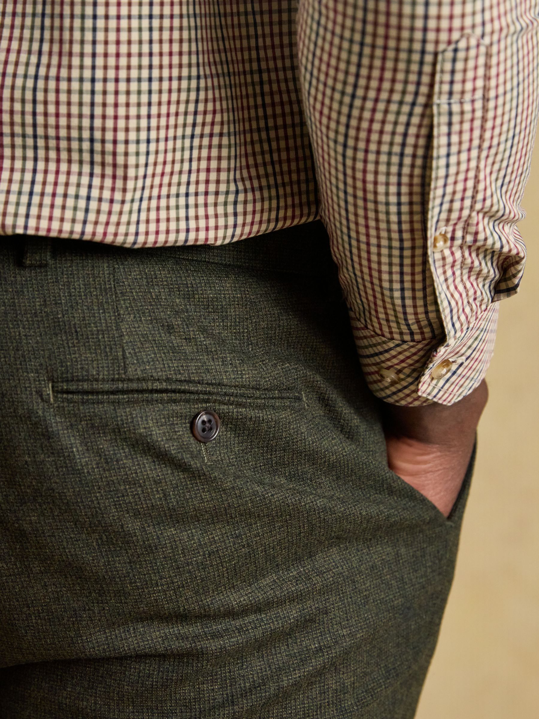 Green Slim Fit Texture Suit Trousers - Image 4 of 5
