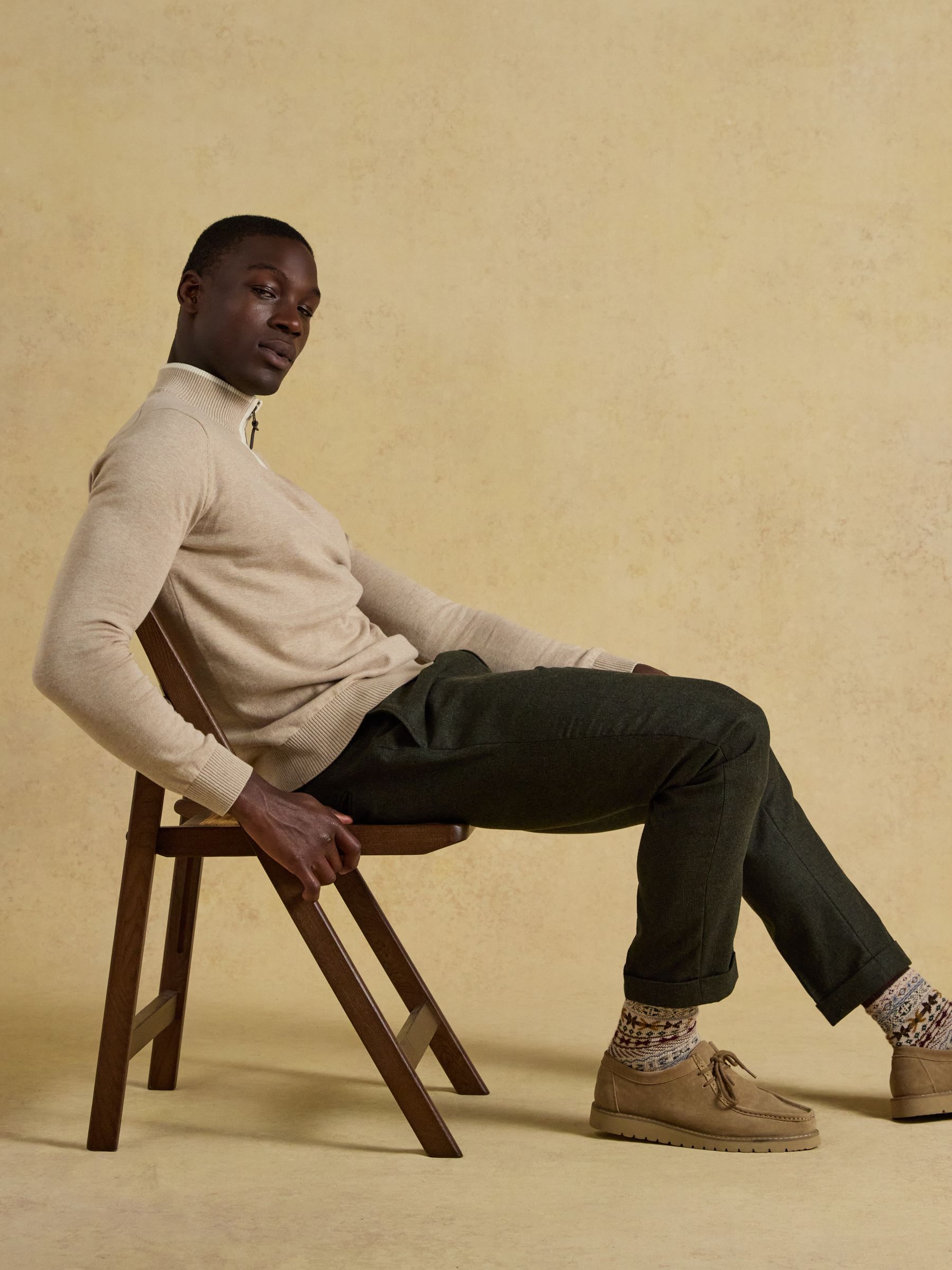 Green Slim Fit Texture Suit Trousers - Image 5 of 5 Green Slim Fit Texture Suit Trousers - Image 5 of 5