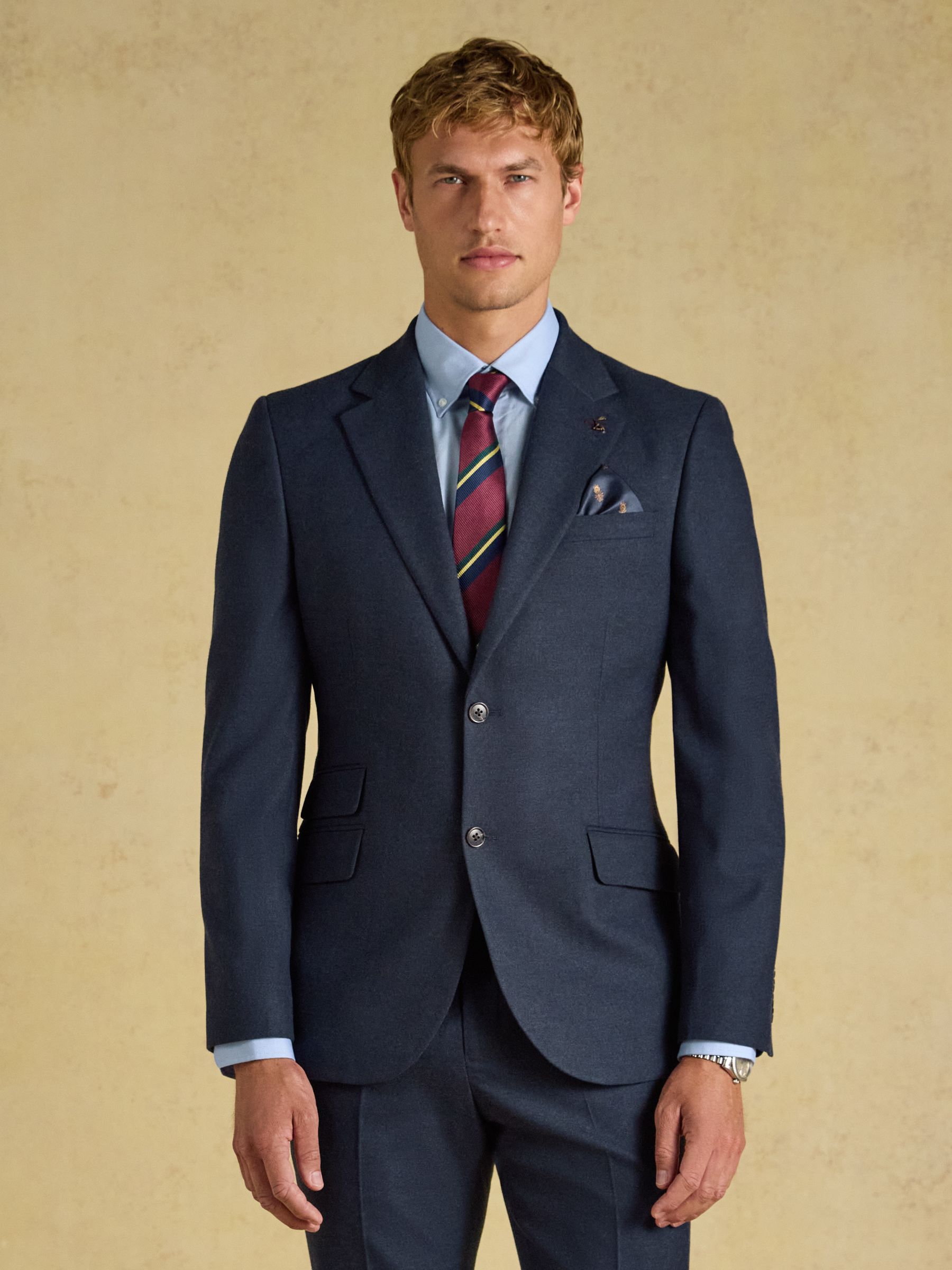 Blue Slim Fit Flannel Suit Jacket - Image 1 of 8 Blue Slim Fit Flannel Suit Jacket - Image 1 of 8