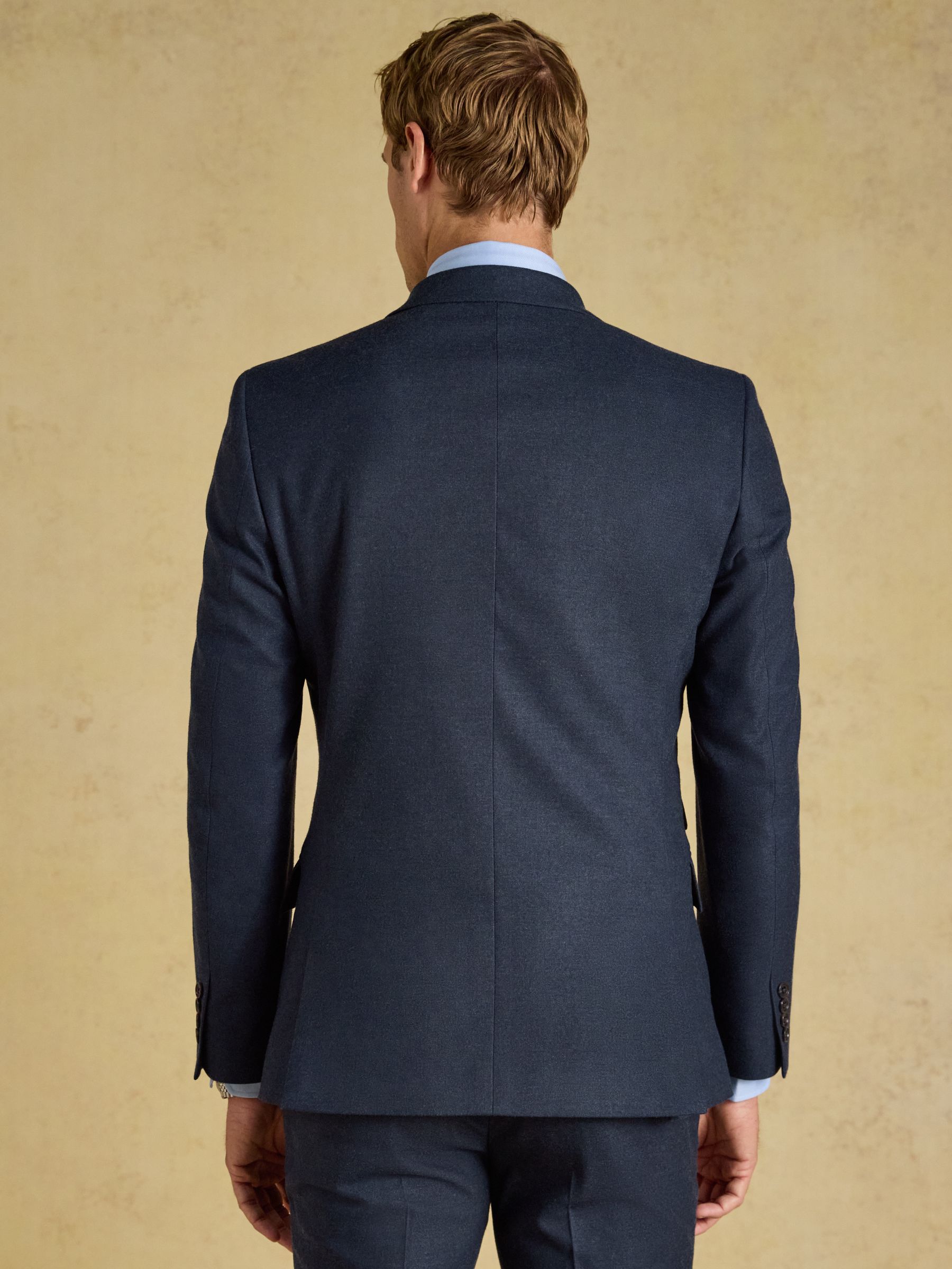 Blue Slim Fit Flannel Suit Jacket - Image 2 of 8 Blue Slim Fit Flannel Suit Jacket - Image 2 of 8
