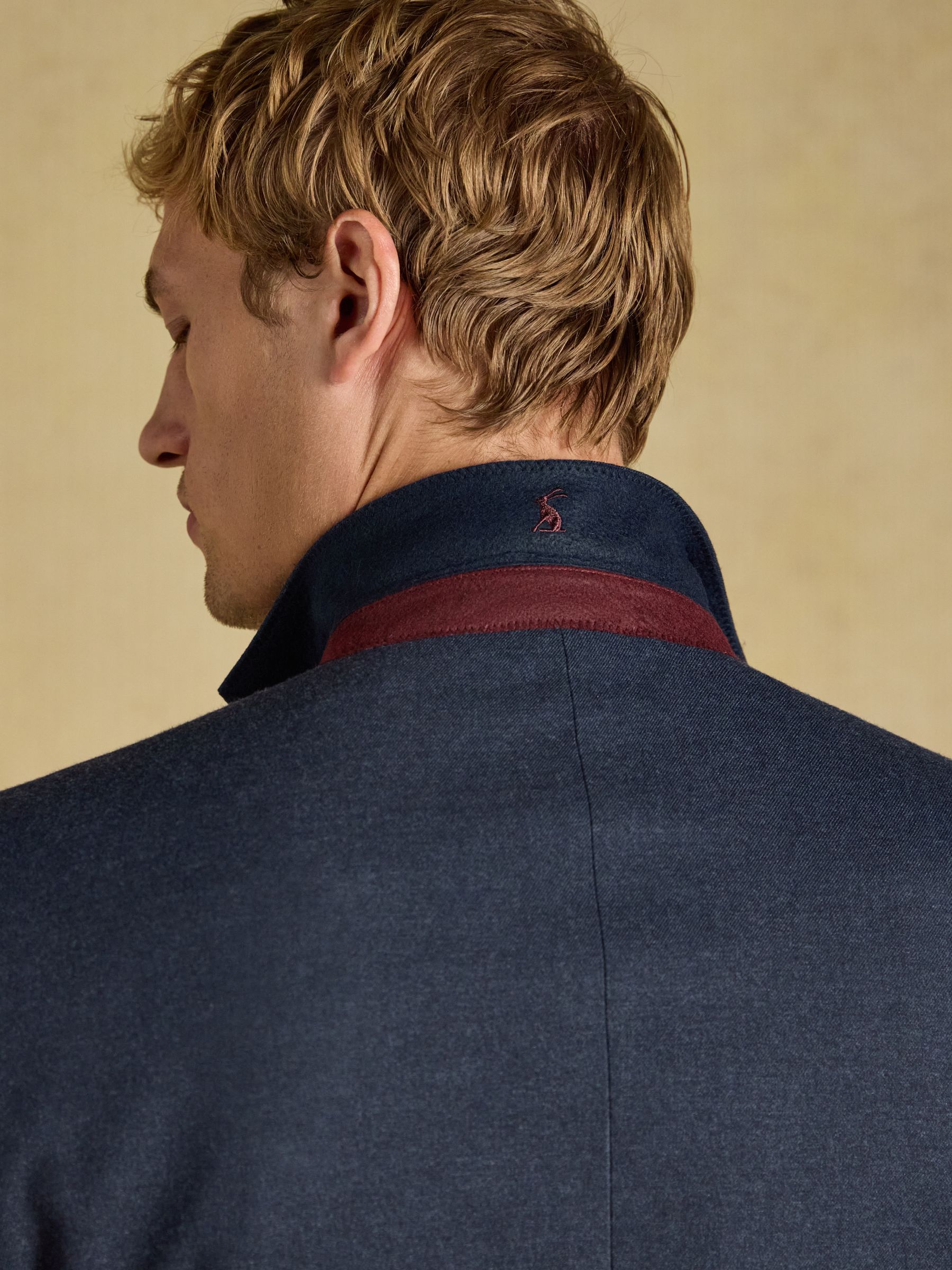 Blue Slim Fit Flannel Suit Jacket - Image 8 of 8 Blue Slim Fit Flannel Suit Jacket - Image 8 of 8