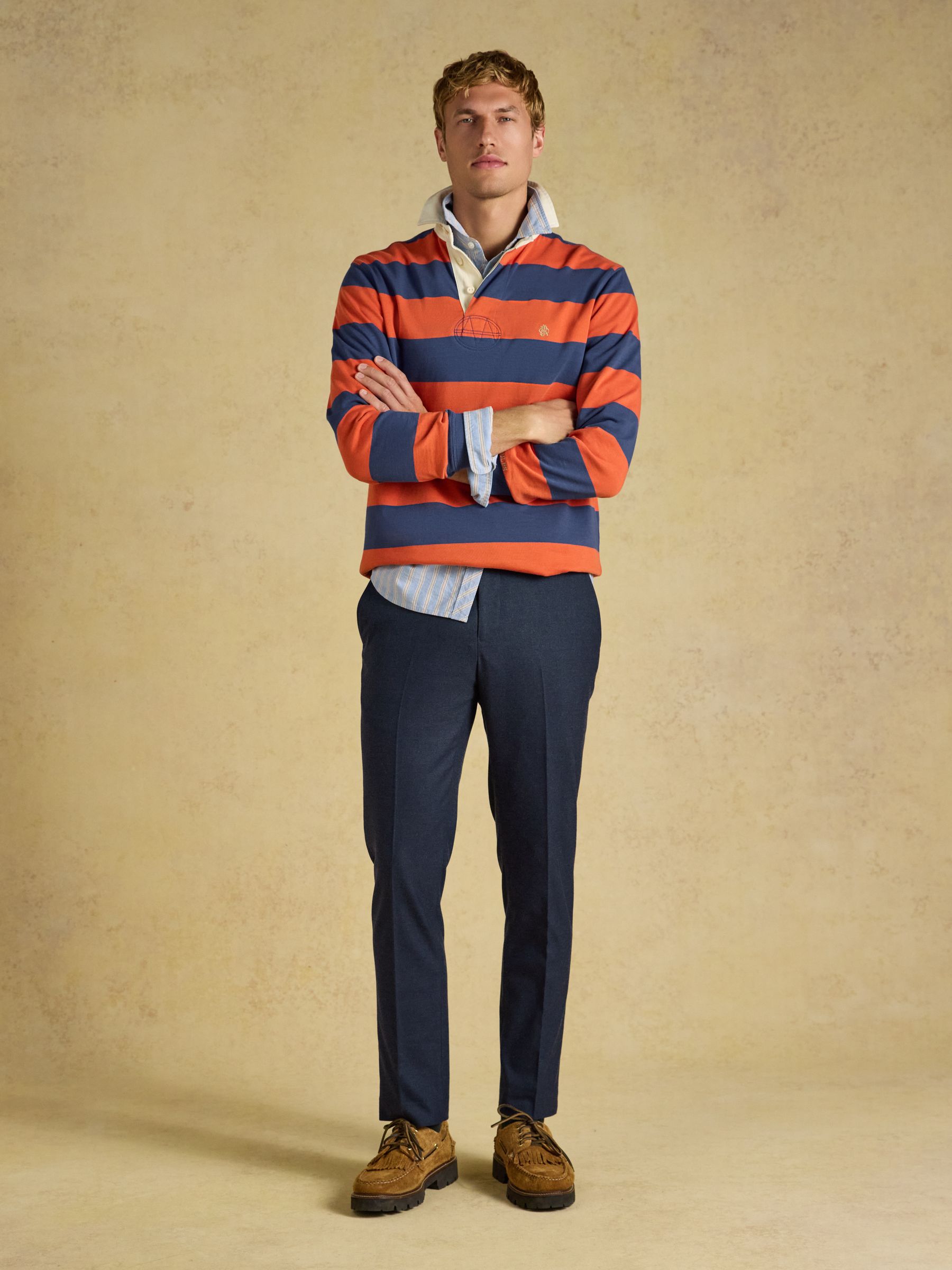 Blue Slim Fit Flannel Suit Trousers - Image 7 of 8