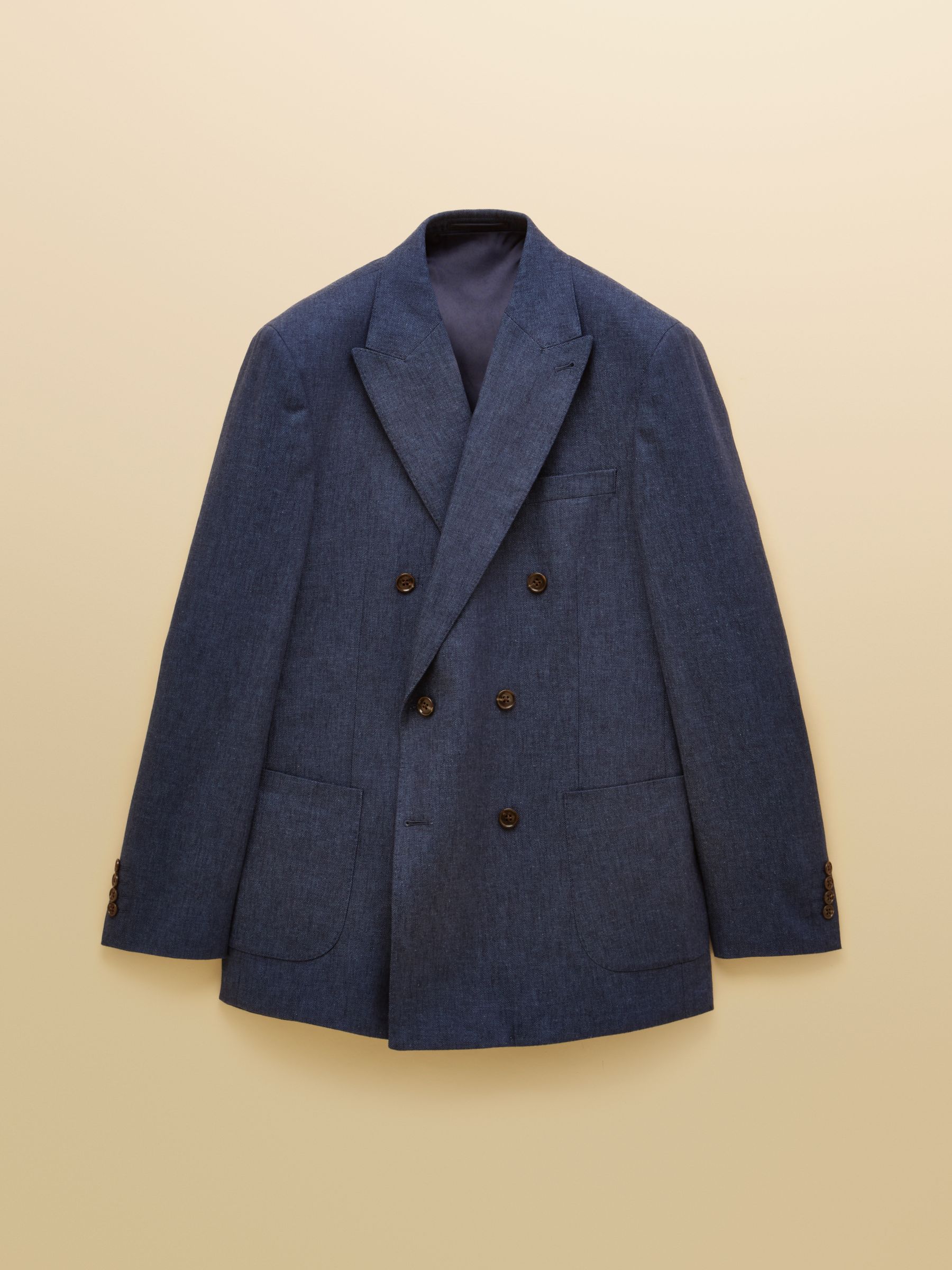Blue Slim Fit Linen Suit Jacket - Image 10 of 10 Blue Slim Fit Linen Suit Jacket - Image 10 of 10