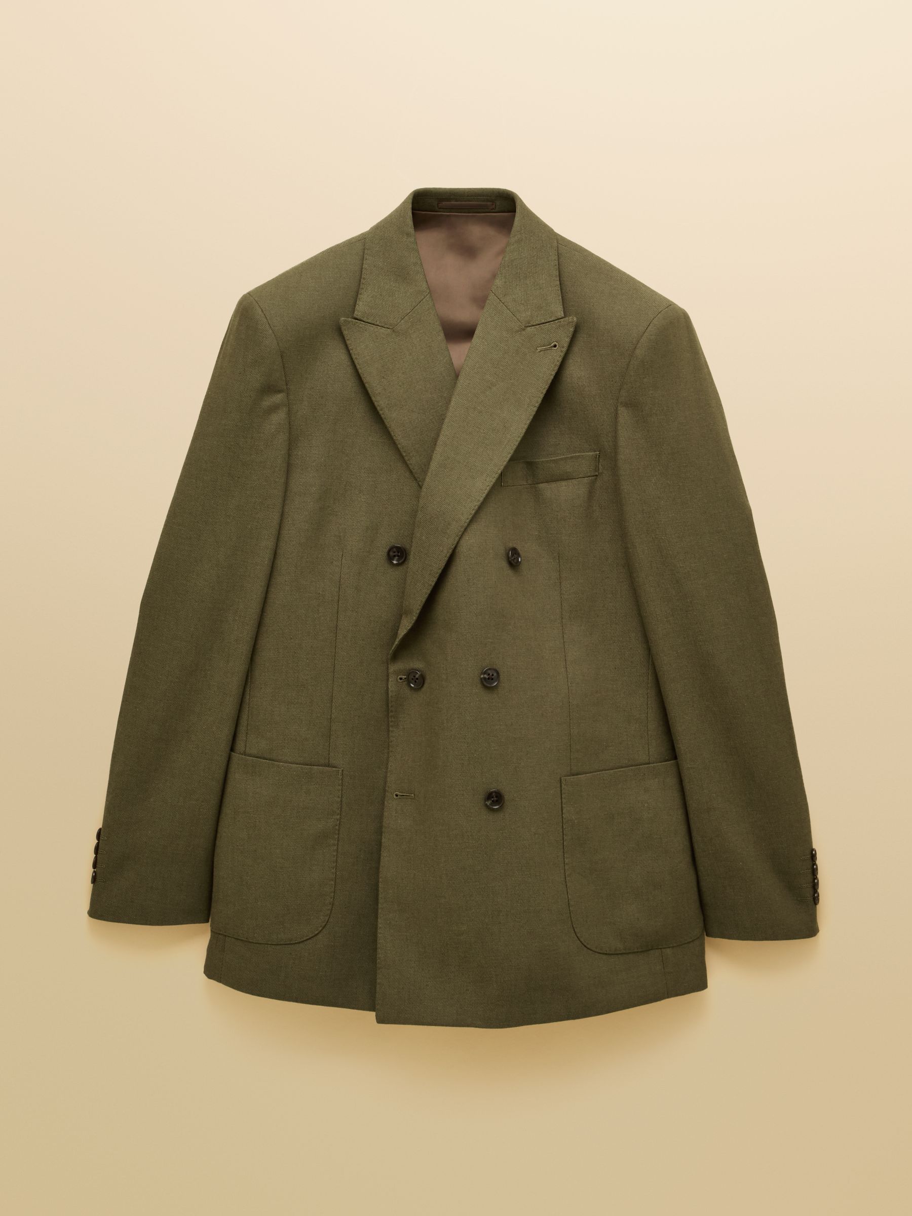 Green Slim Fit Linen Suit Jacket - Image 10 of 10
