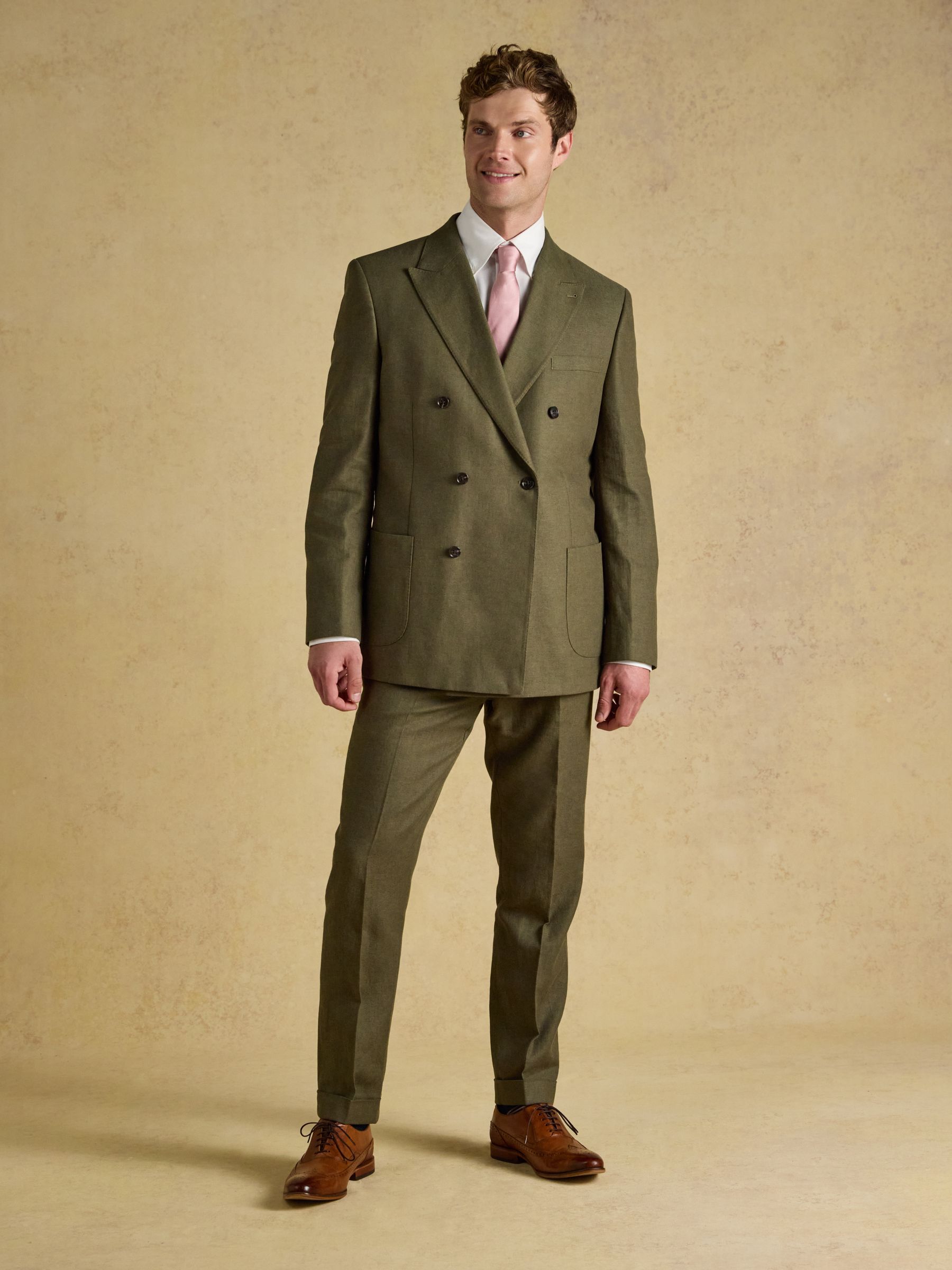 Green Slim Fit Linen Suit Jacket - Image 7 of 10