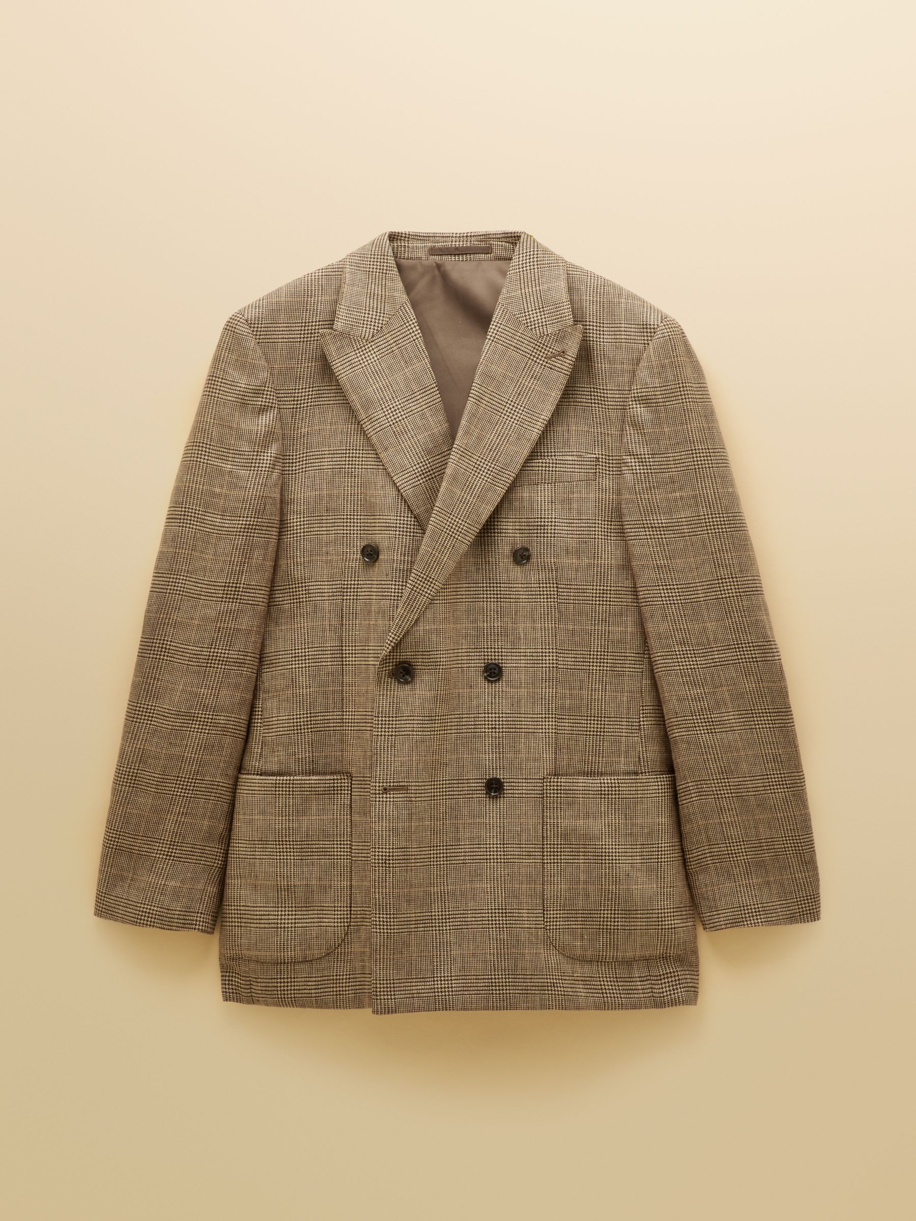 Brown Slim Fit Linen Blazer - Image 10 of 10