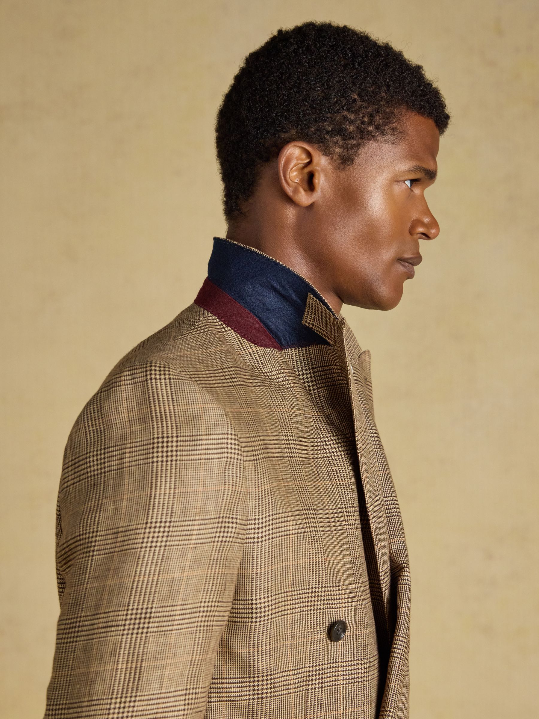 Brown Slim Fit Linen Blazer - Image 7 of 10