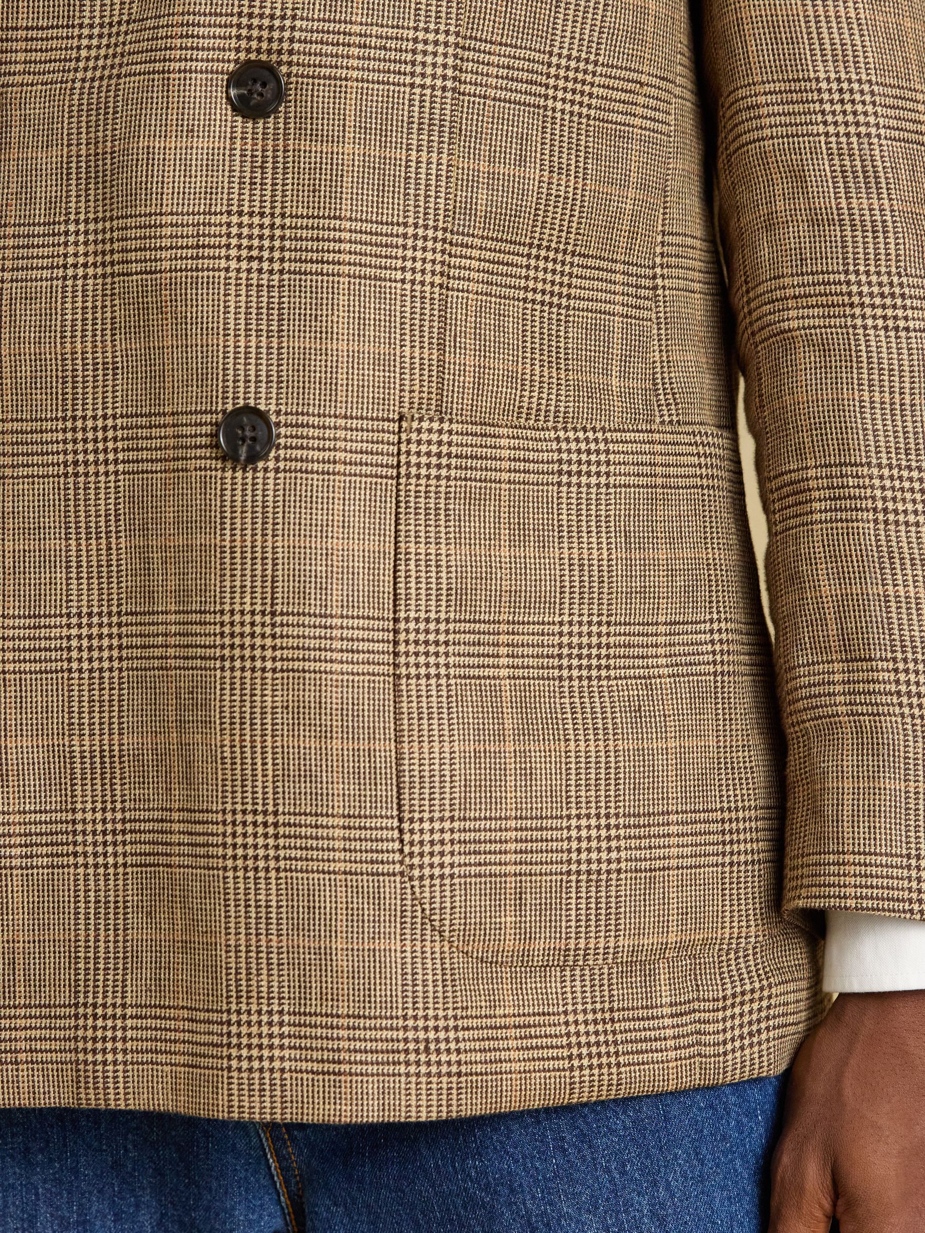 Brown Slim Fit Linen Blazer - Image 8 of 10