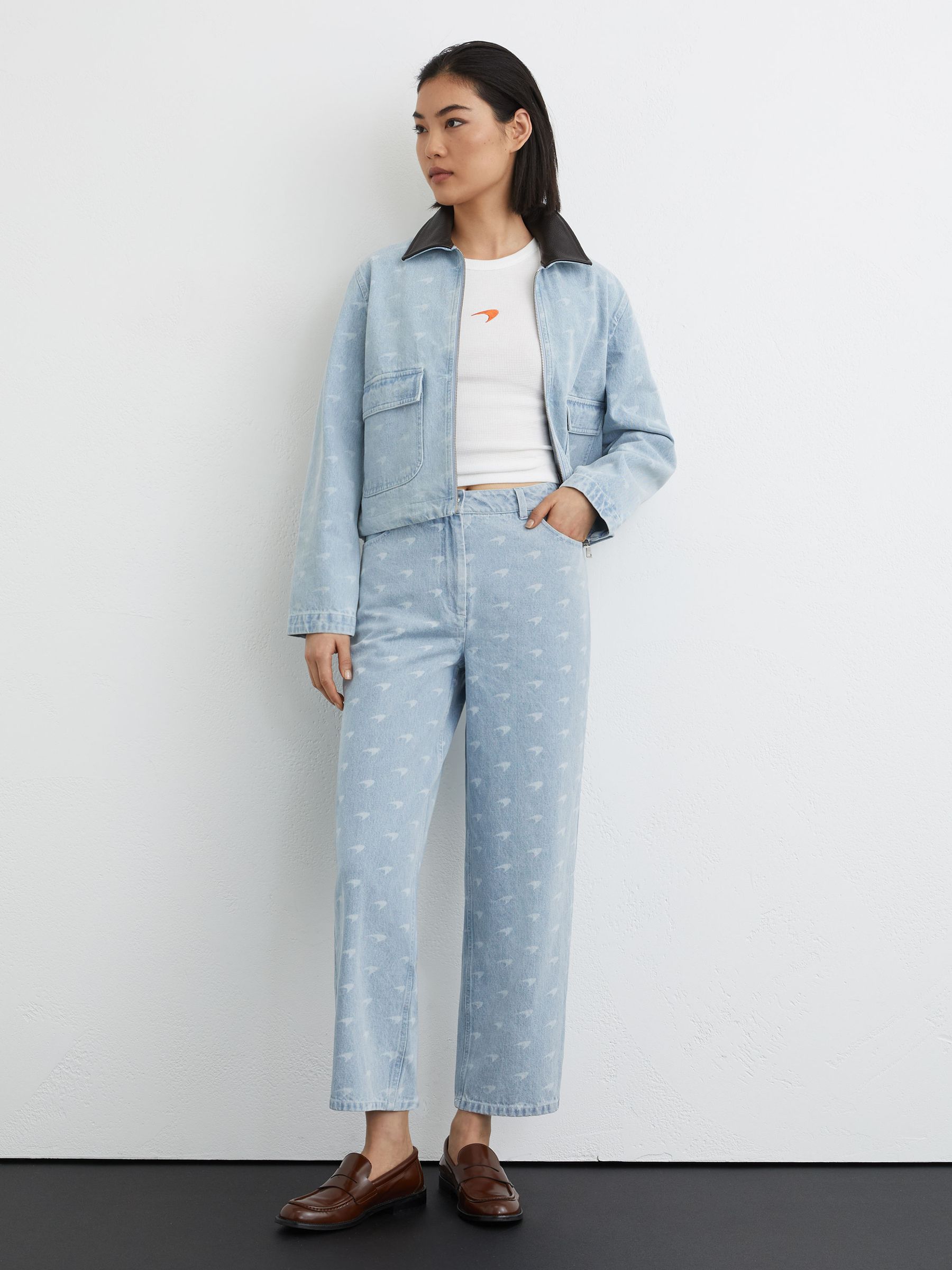 McLaren Racing Straight-Leg Speedmark Jeans in Soft Blue - Image 1 of 7