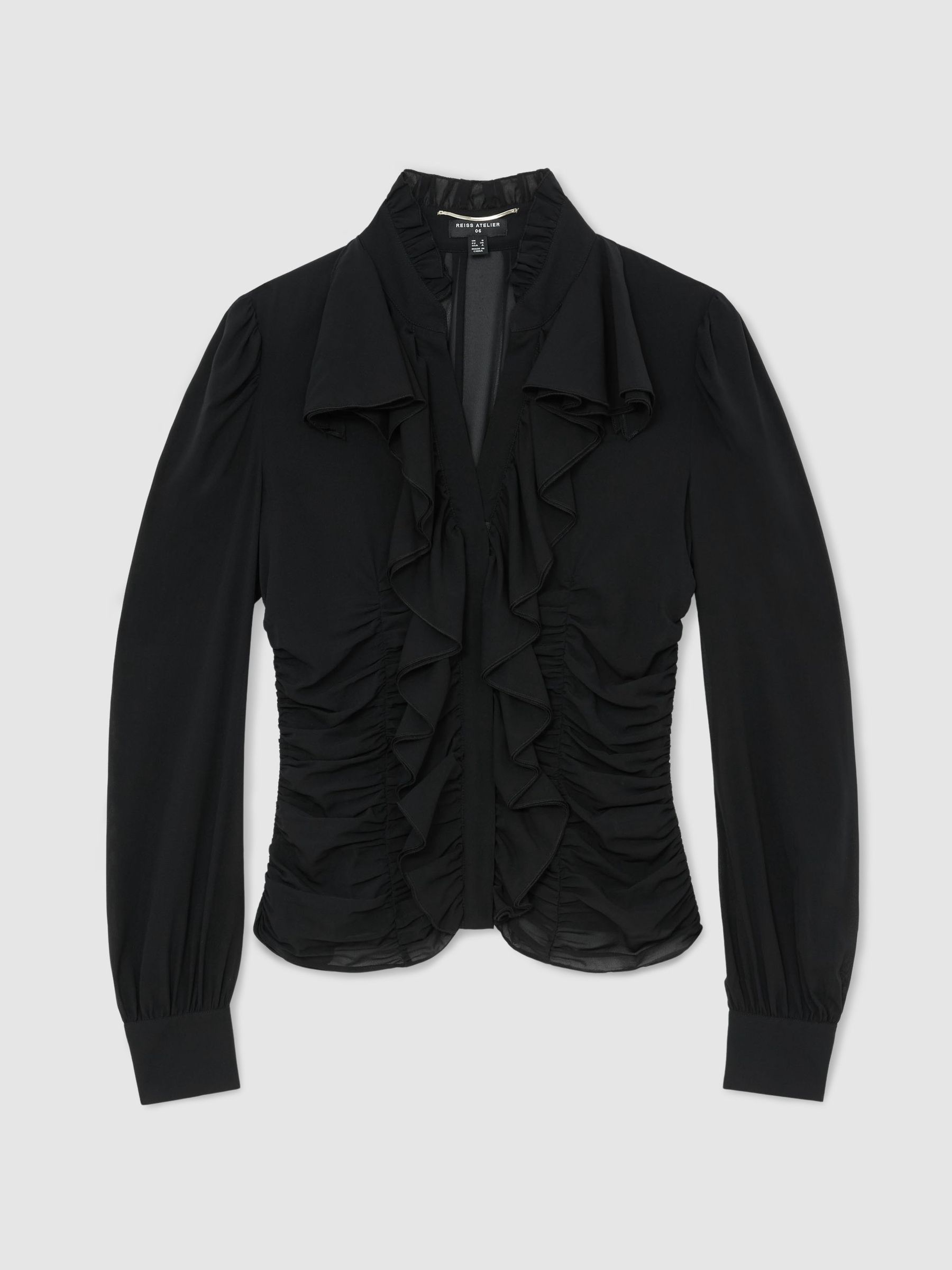 Atelier Silk-Blend Ruffled Blouse in Black - image 1