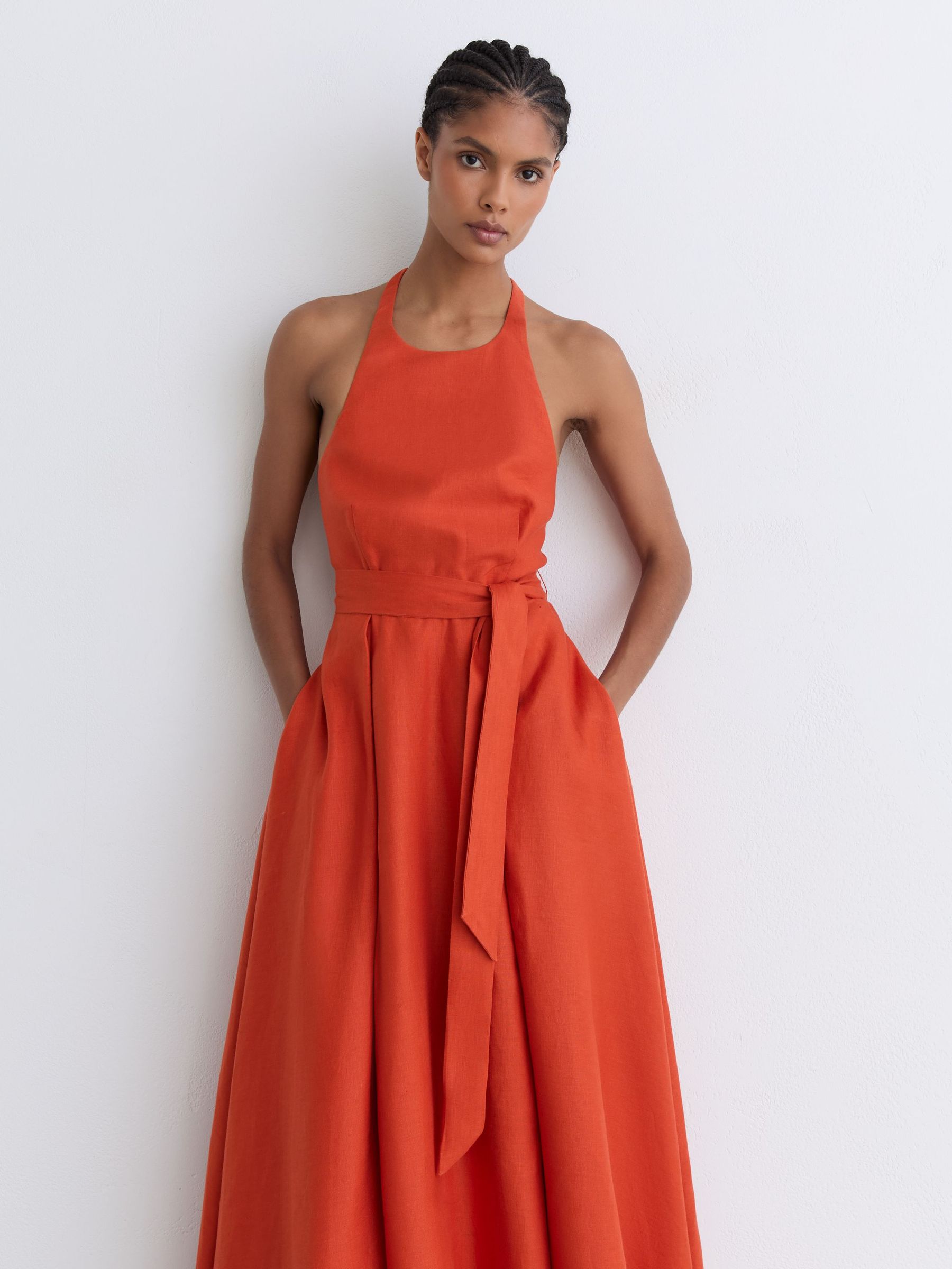 Dress in Coral Orange - Image 5 of 9
