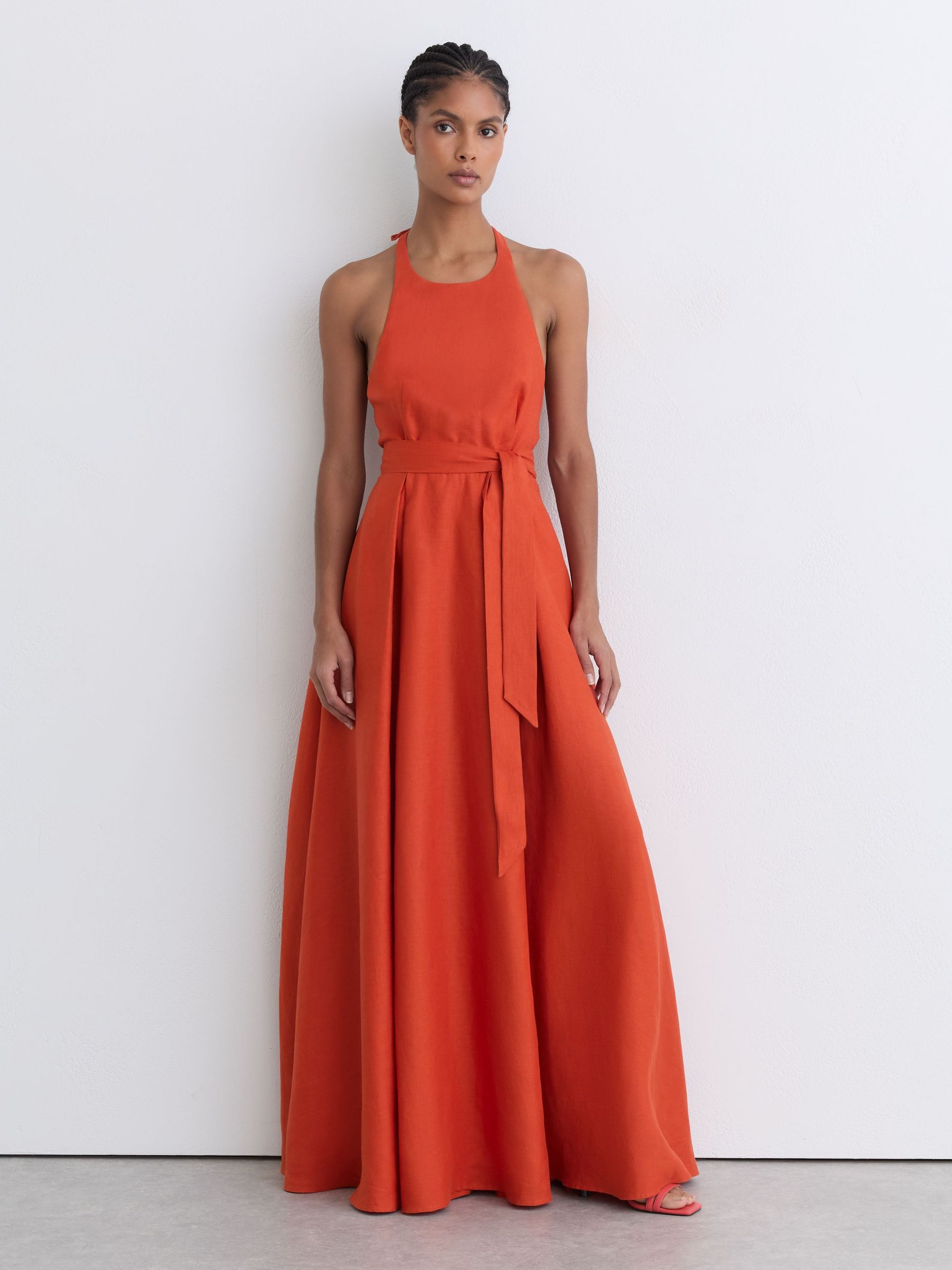 Dress in Coral Orange - Image 6 of 9