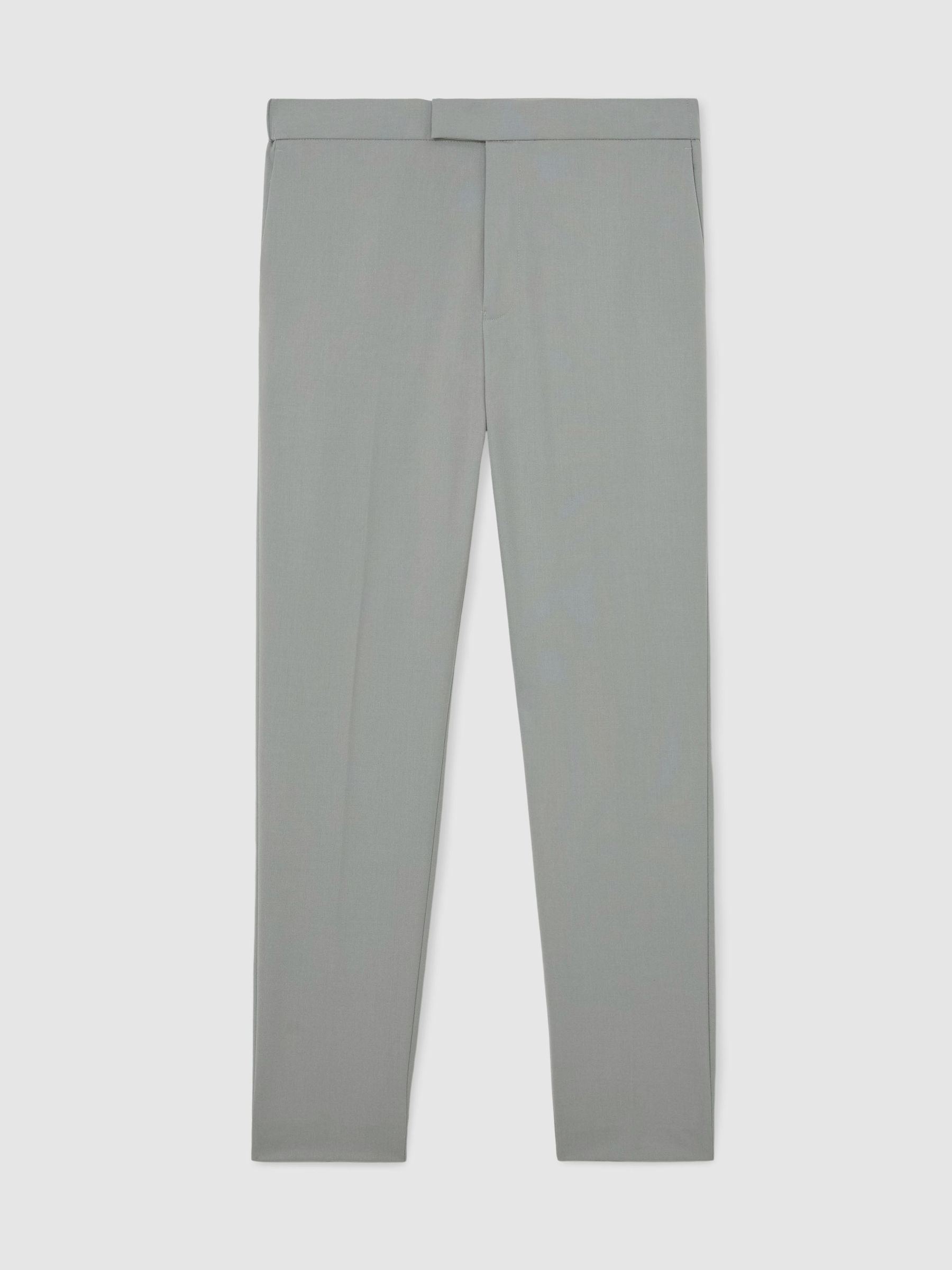 Stretch Slim-Fit Drawstring Trousers in Sage Green - image 1