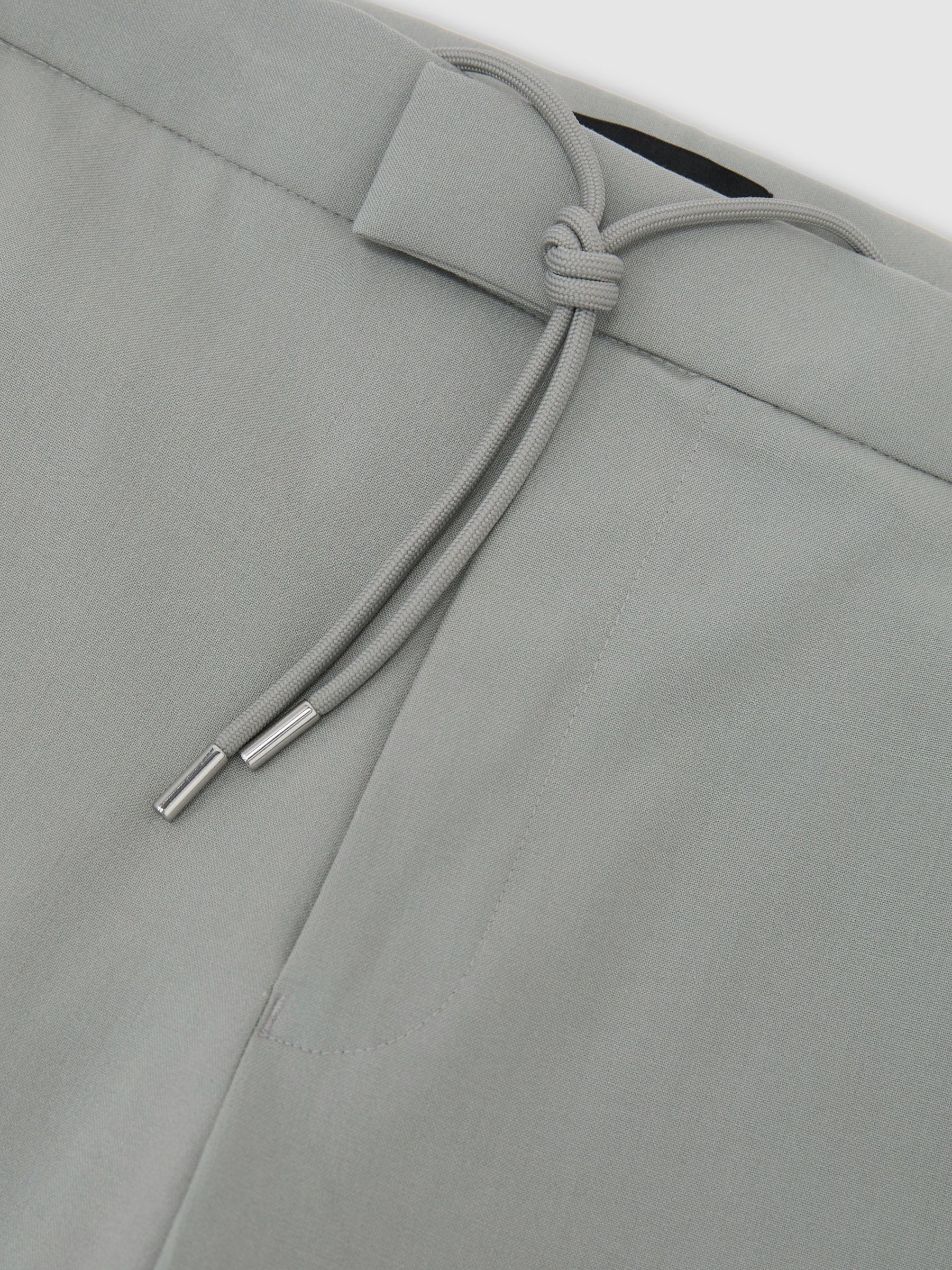 Stretch Slim-Fit Drawstring Trousers in Sage Green - image 3